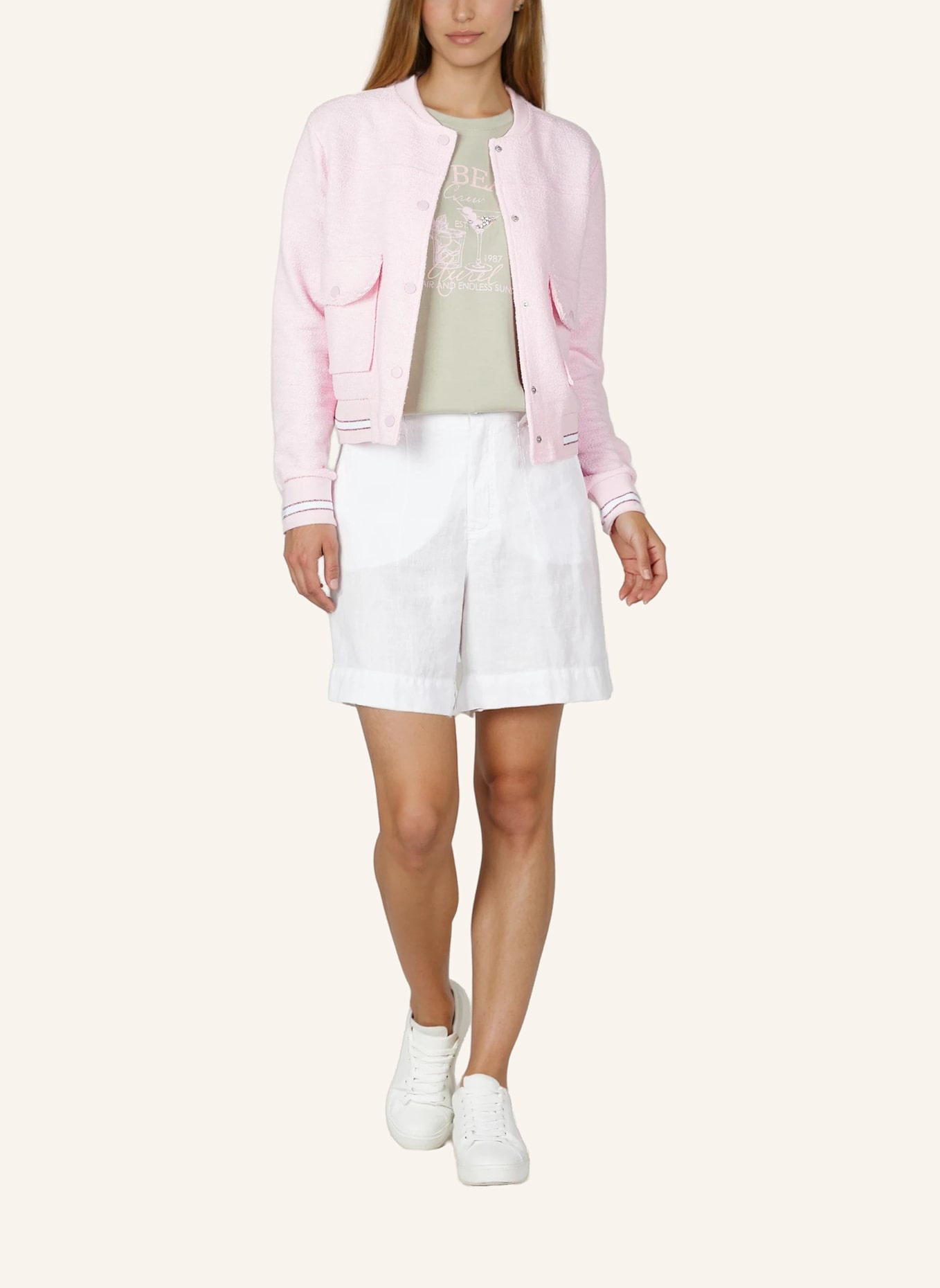 MARC AUREL Leinenshorts: WEISS