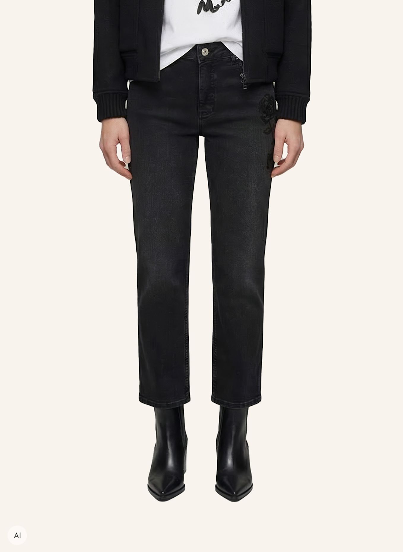 MARC AUREL Boyfriend Jeans: SCHWARZ