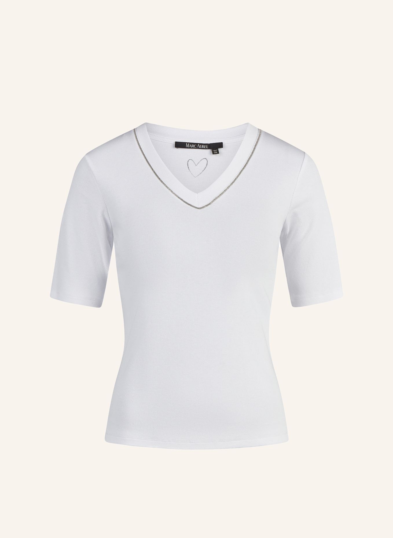 MARC AUREL Rippshirt: WEISS