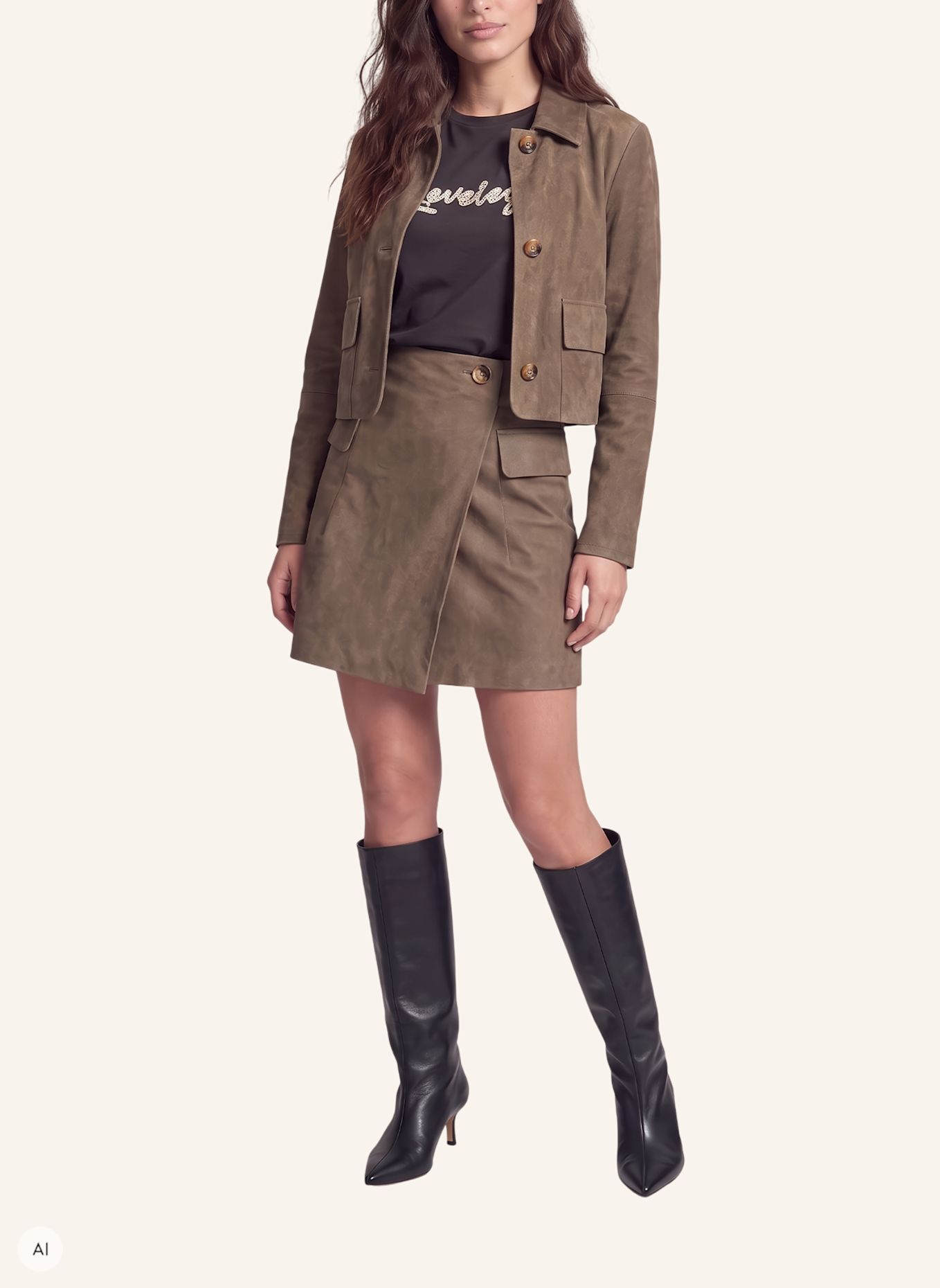 MARC AUREL Minirock: BEIGE
