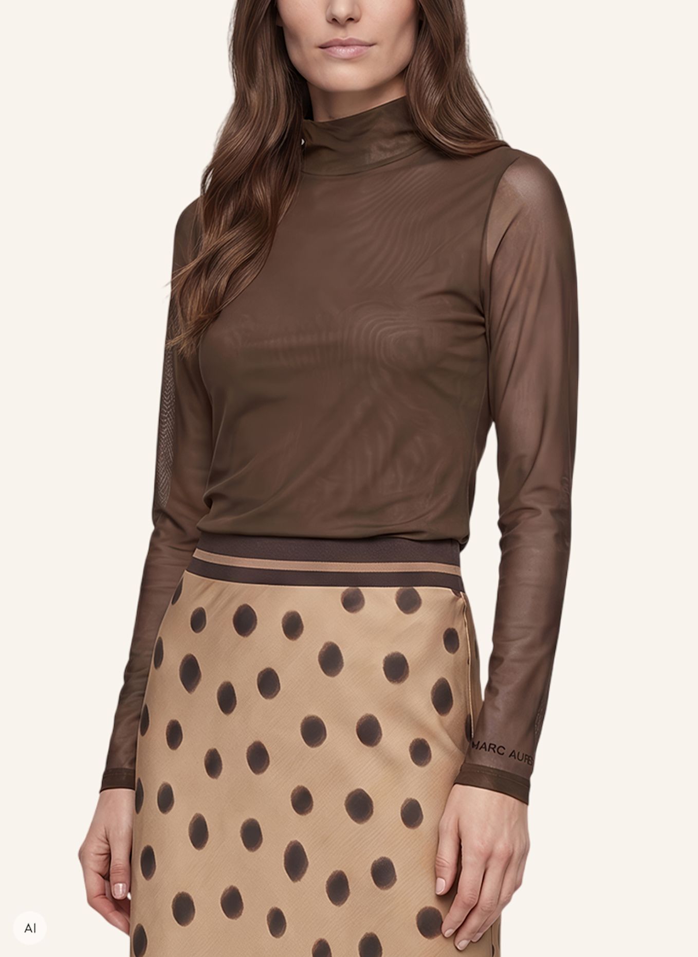 MARC AUREL Meshshirt: DUNKELBRAUN