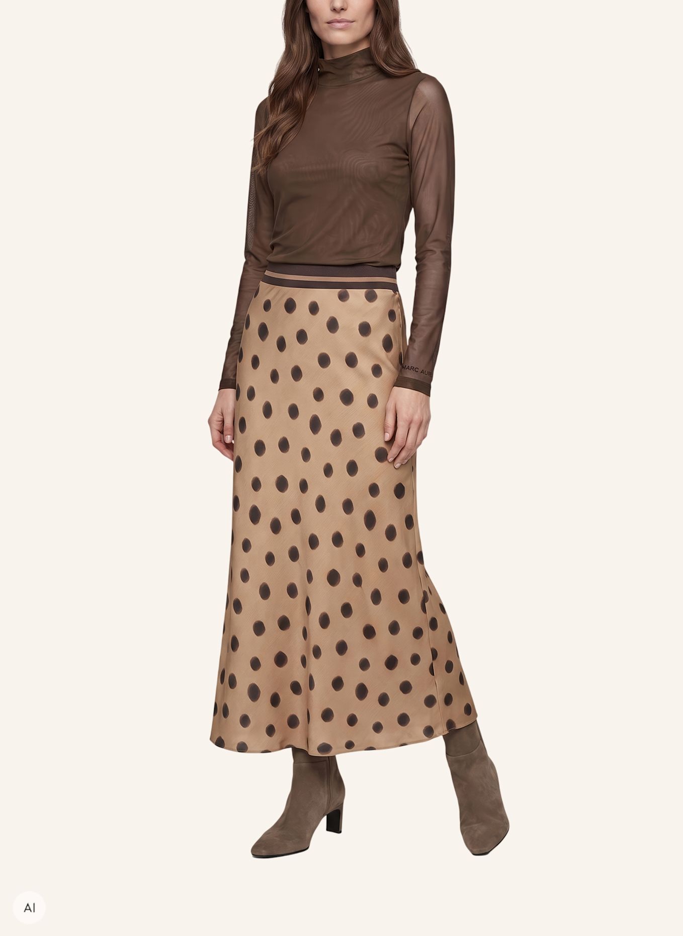 MARC AUREL Meshshirt: DUNKELBRAUN