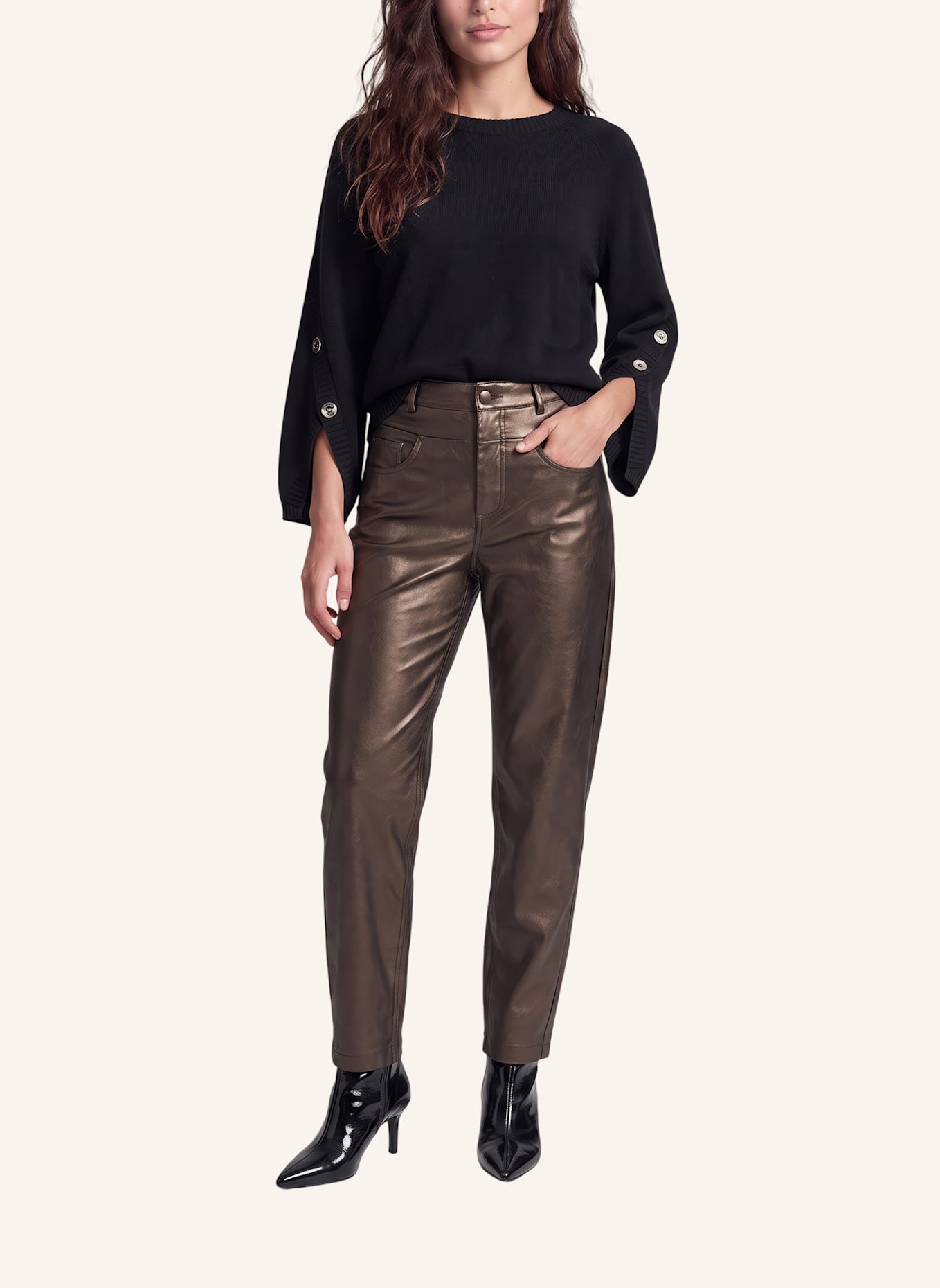 MARC AUREL Barrel Fit Jeans: DUNKELBRAUN