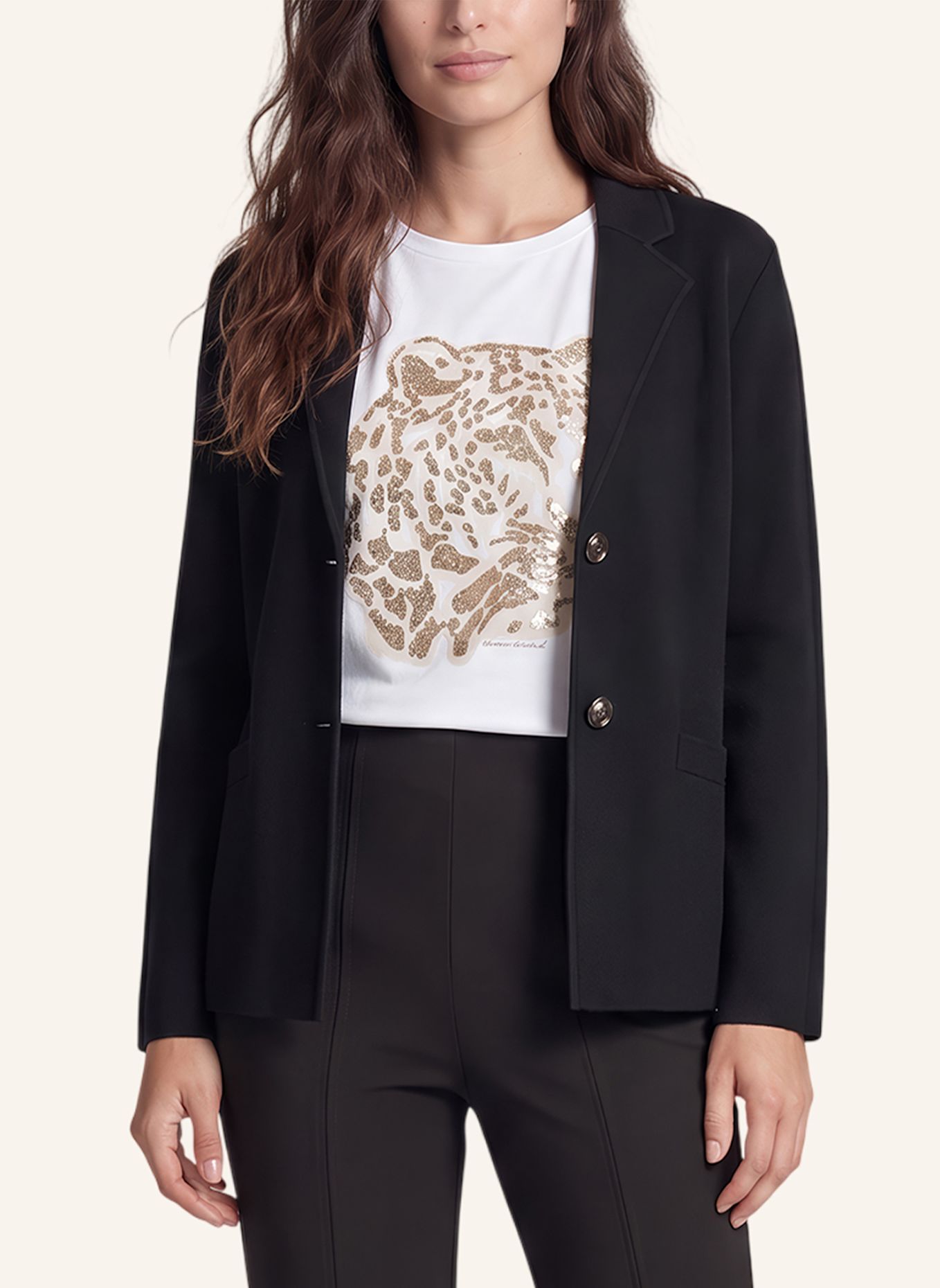 MARC AUREL Strickblazer: SCHWARZ