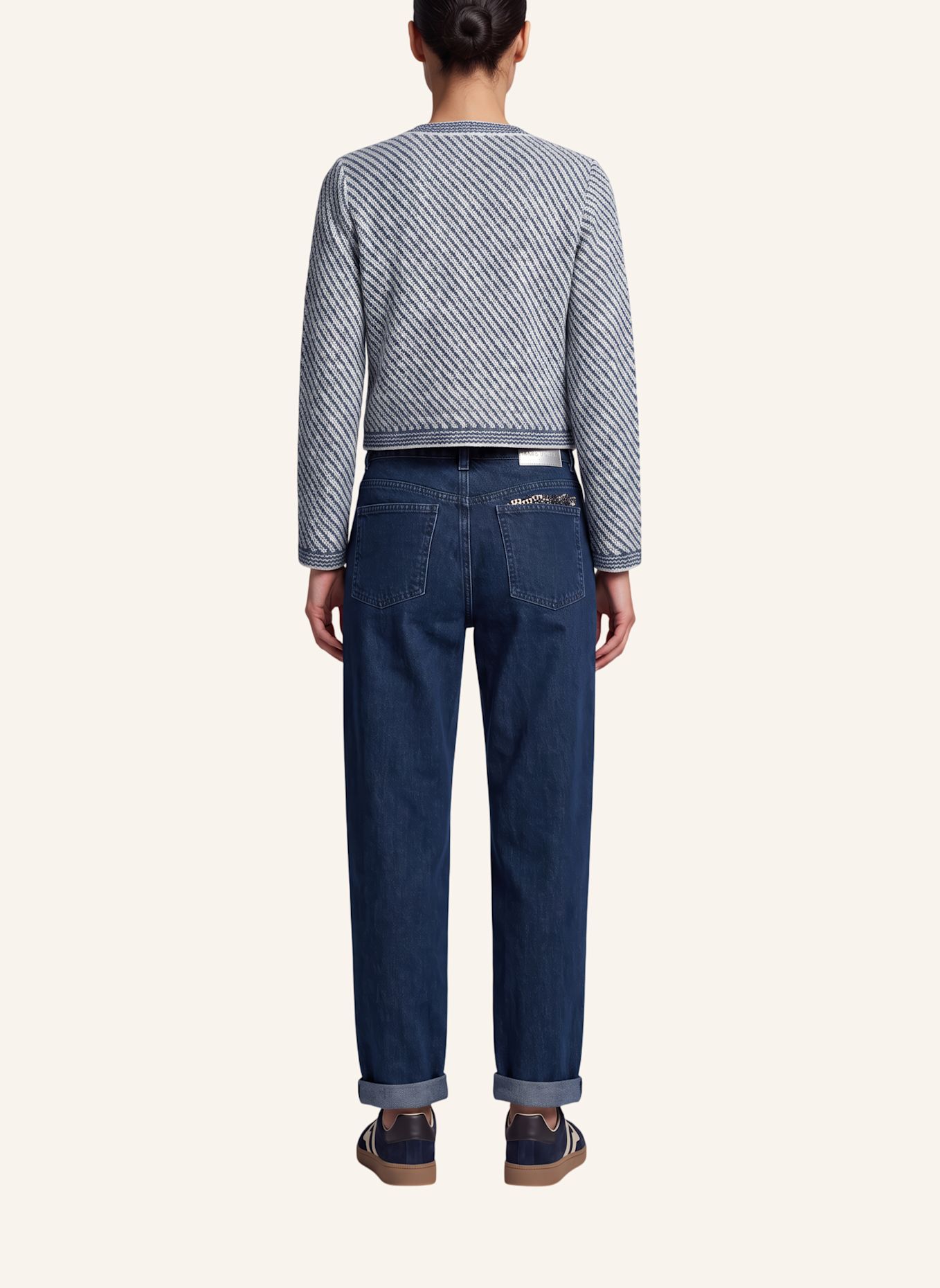 MARC AUREL Strickjacke: BLAU