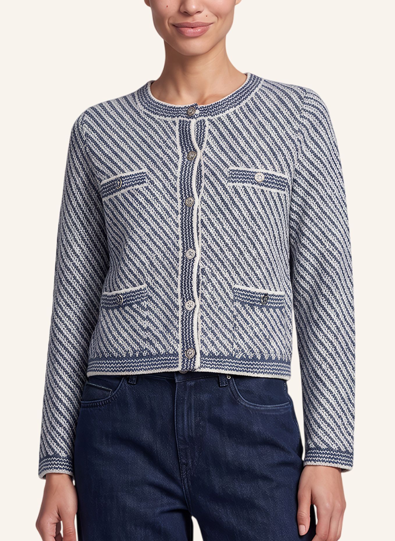MARC AUREL Strickjacke: BLAU