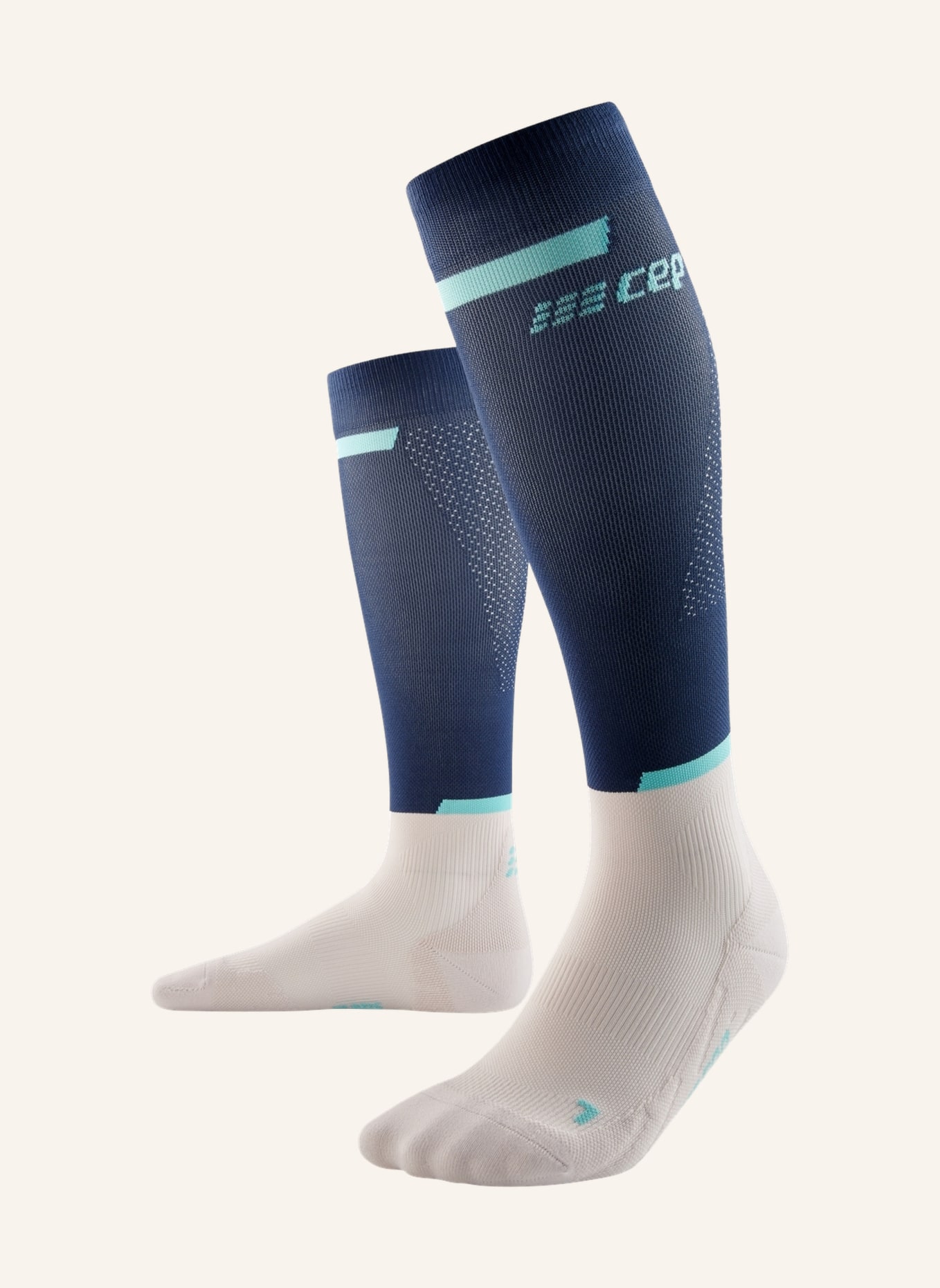 cep Laufsocken THE RUN KNEE-HIGH mit Kompression, Farbe: BLAU/ WEISS (Bild 1)