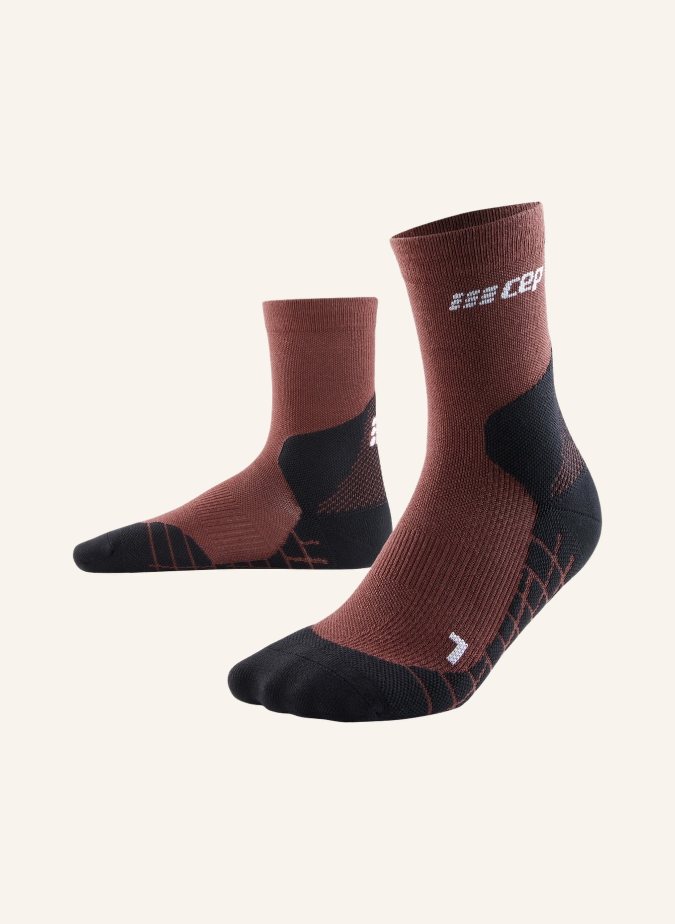 cep Trekking-Socken LIGHT MERINO MID CUT  Mit Kompression, Farbe: BRAUN (Bild 1)