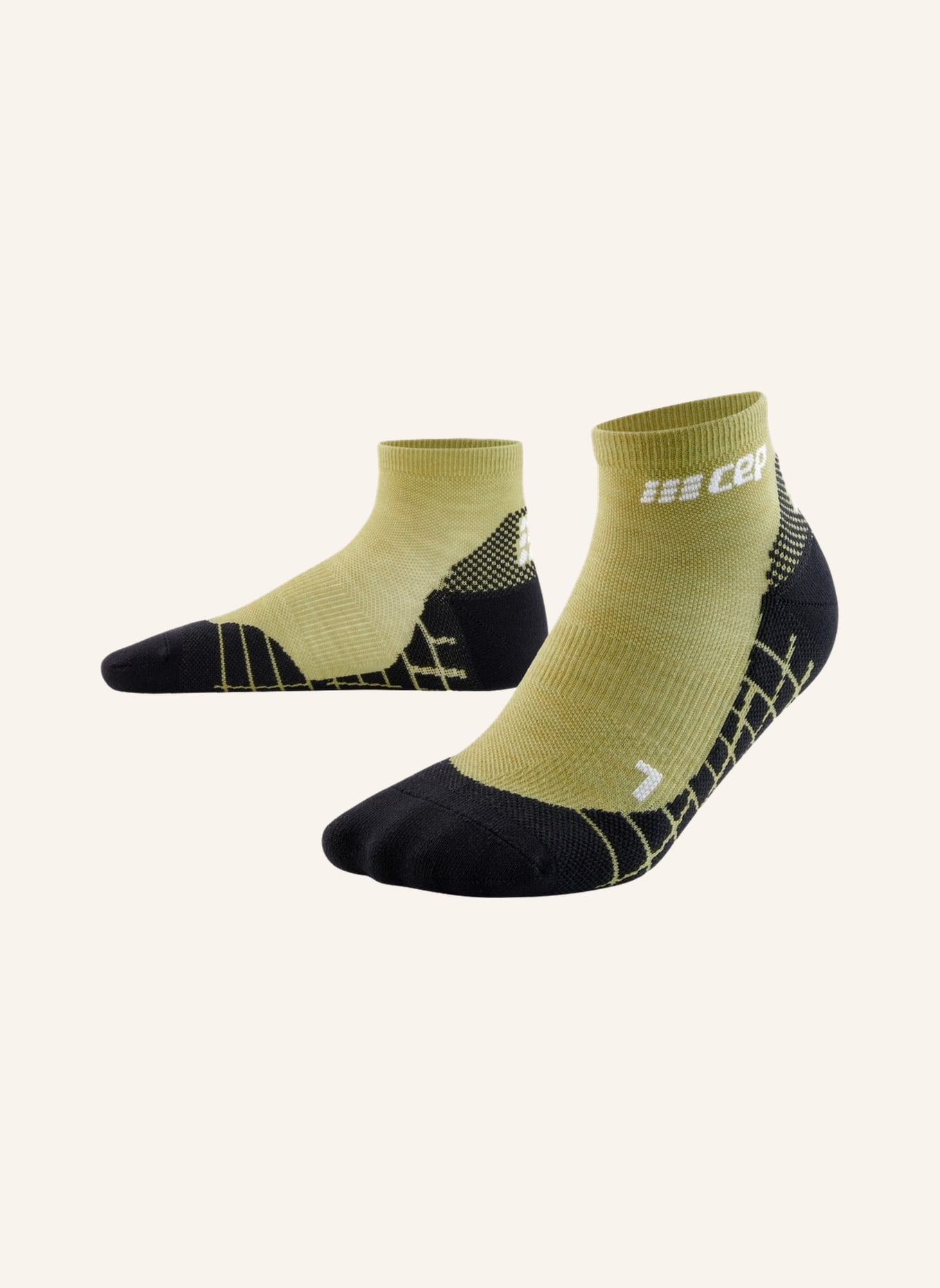 cep Trekking-Socken LIGHT MERINO LOW CUT  Mit Kompression: OLIV