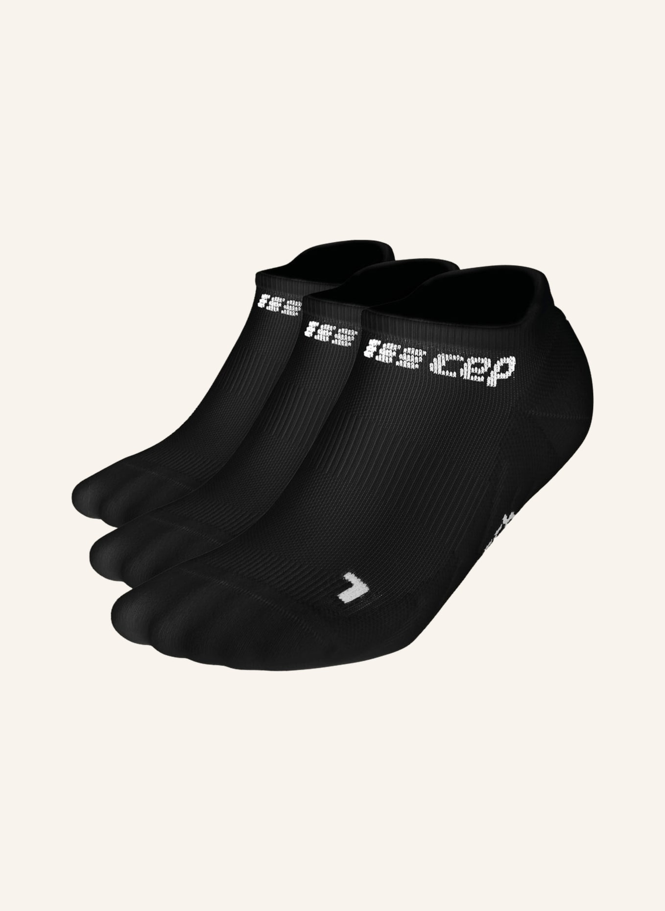 cep Laufsocken THE RUN 3-PACK NO SHOW mit Kompression, Farbe: SCHWARZ (Bild 1)