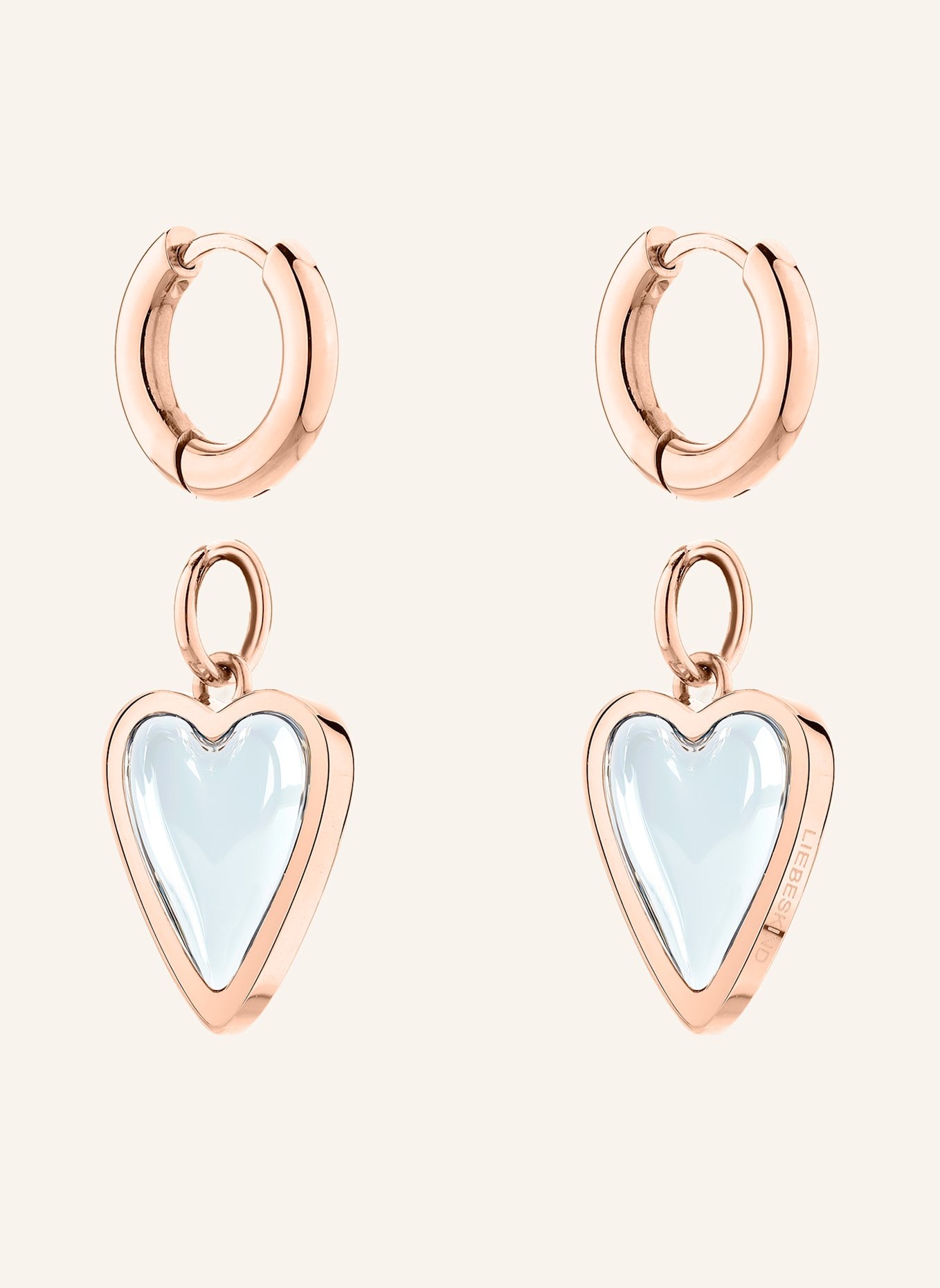 LIEBESKIND Creolen  aus  Edelstahl: ROSÉGOLD