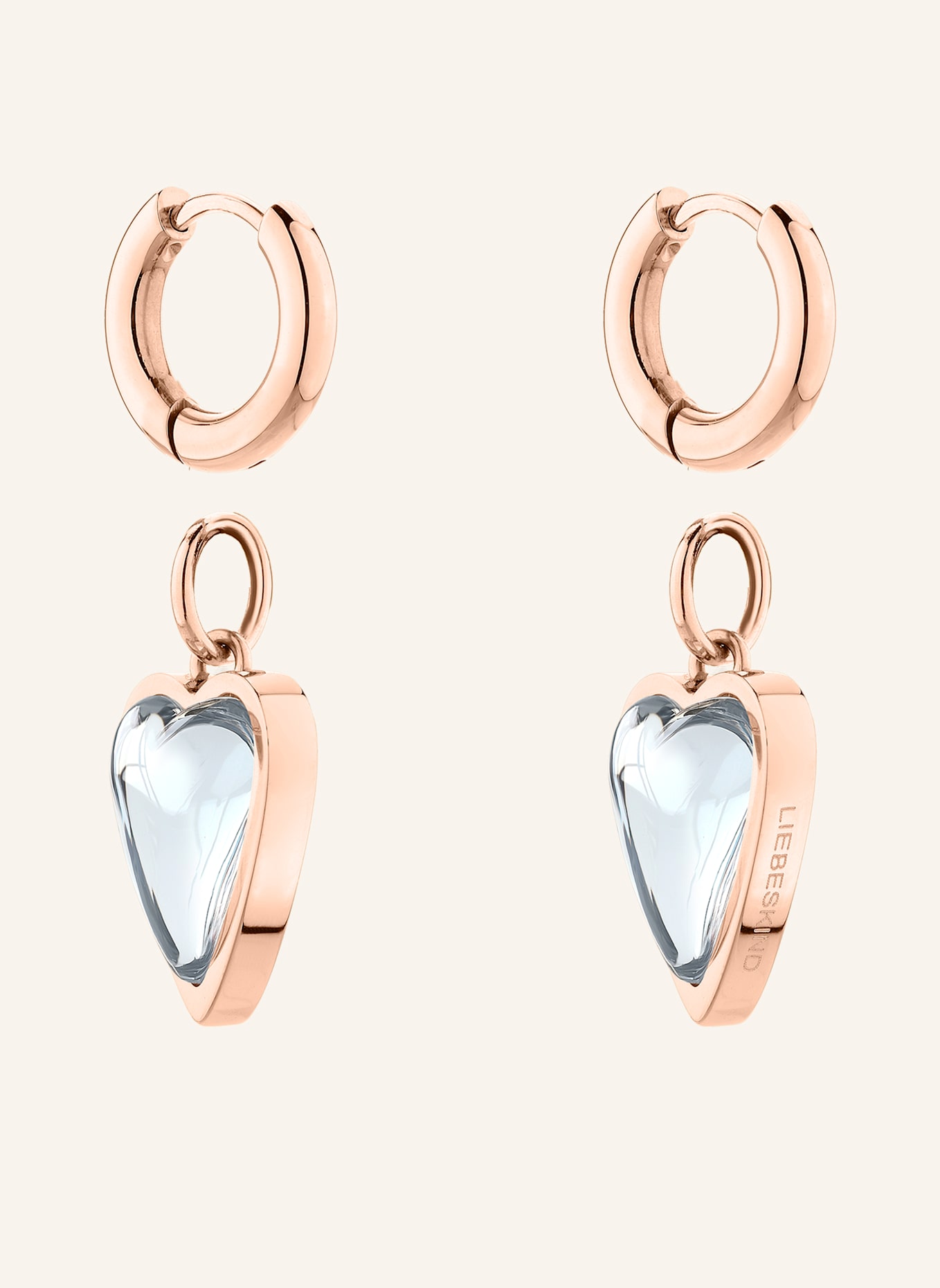 LIEBESKIND Creolen  aus  Edelstahl: ROSÉGOLD