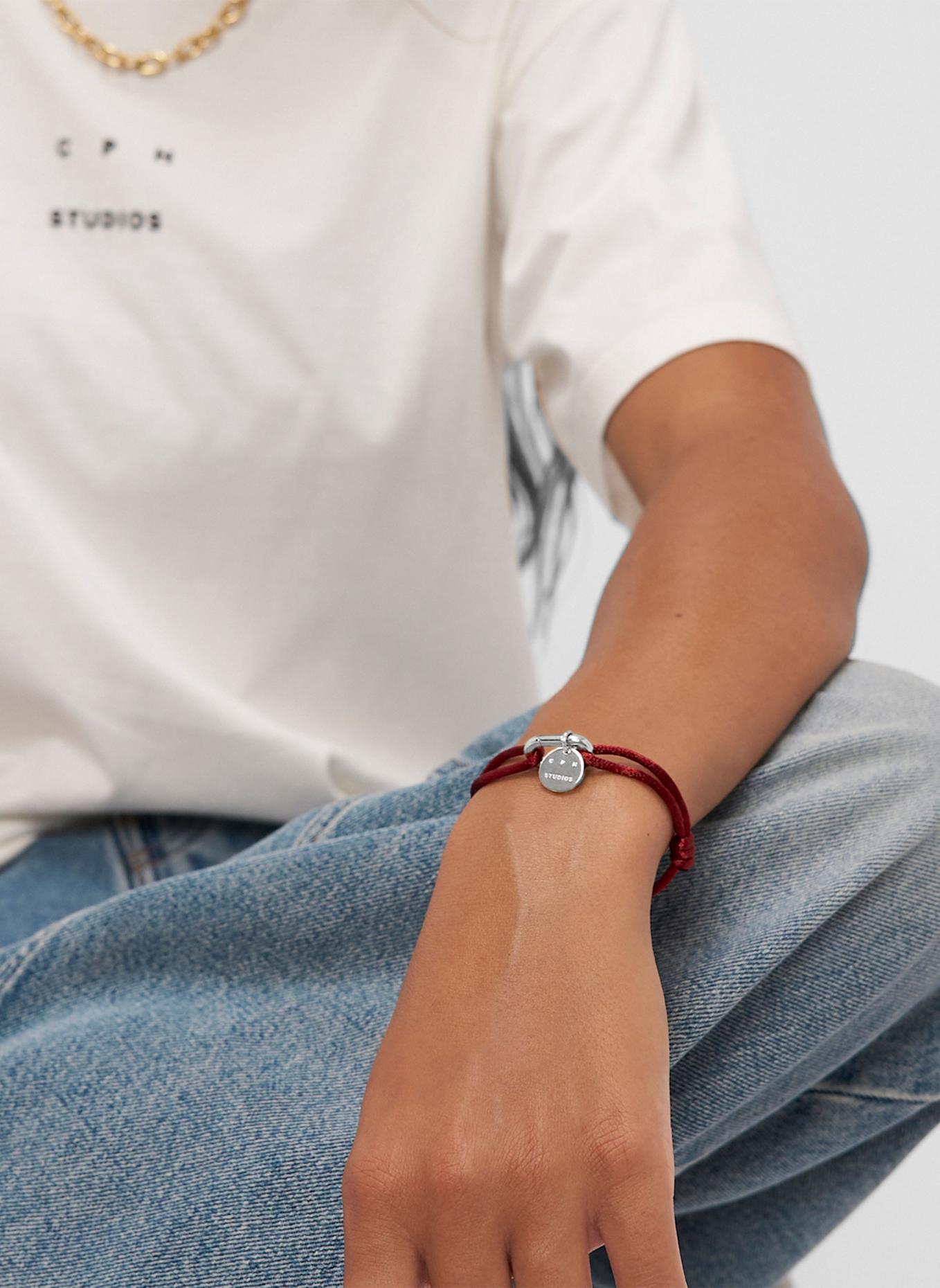 COPENHAGEN STUDIOS Armband  aus  Edelstahl: DUNKELROT