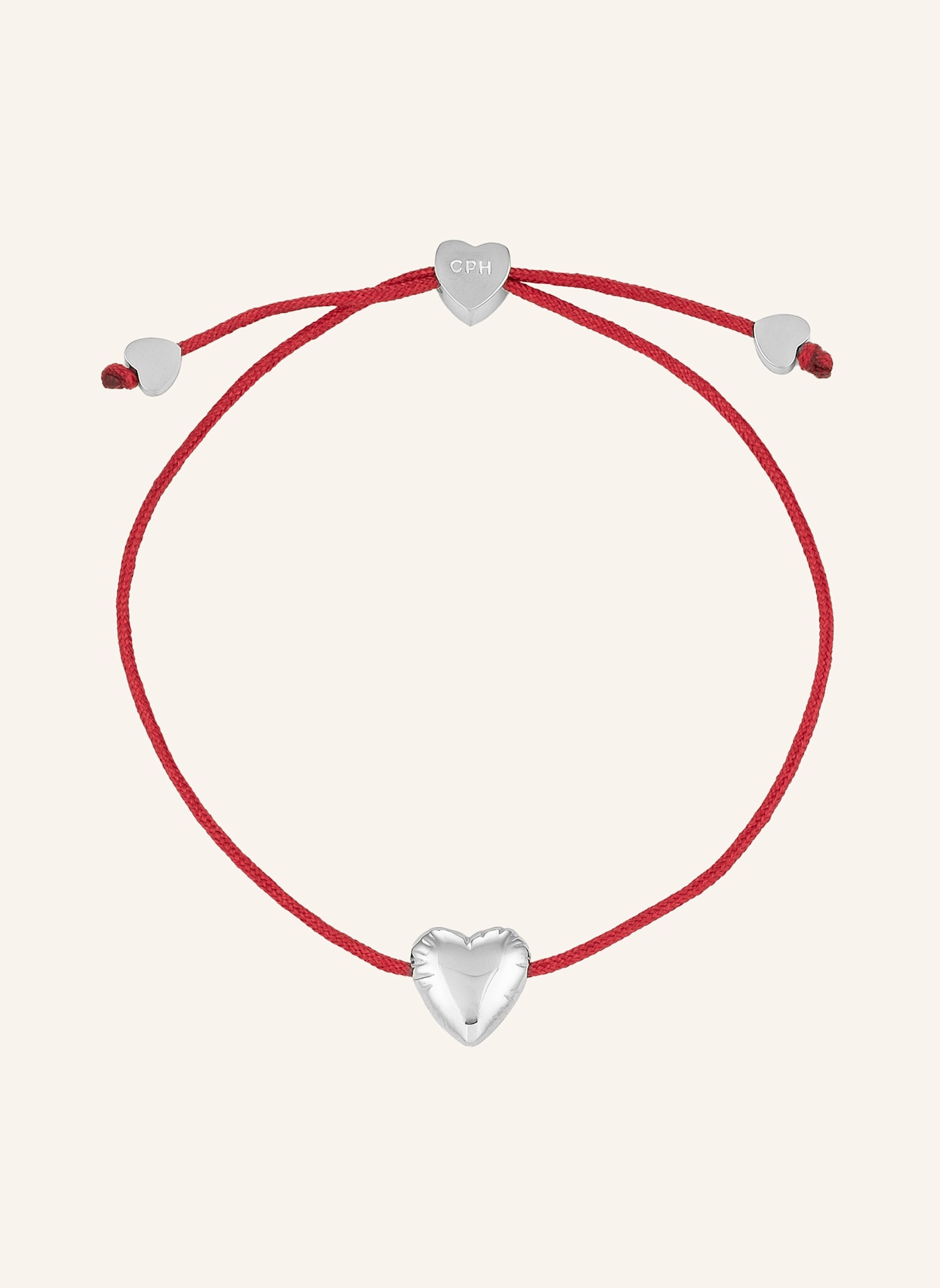 COPENHAGEN STUDIOS Armband  aus  Edelstahl: DUNKELROT