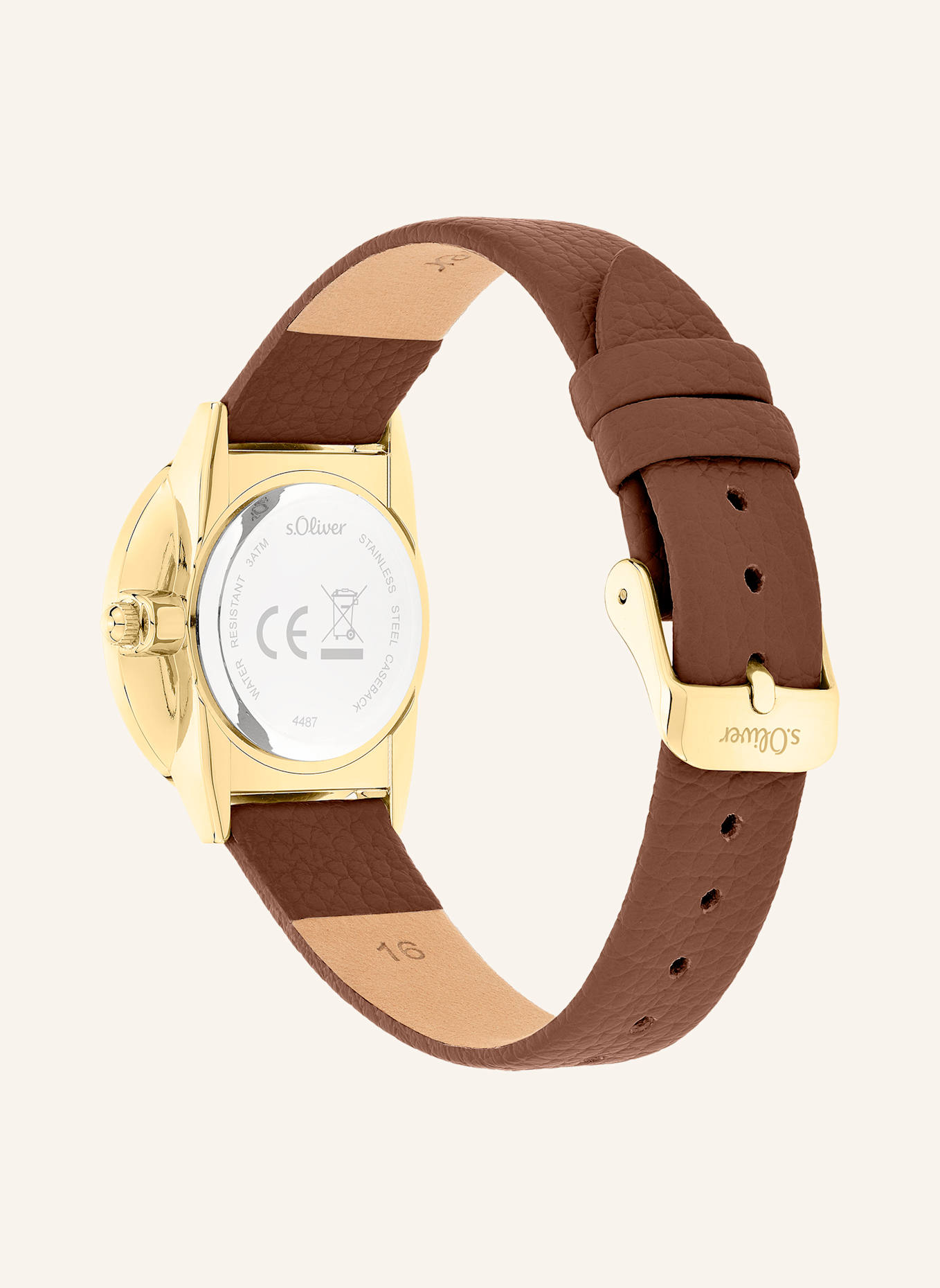 s.Oliver Armbanduhr  aus  Kunstleder: BEIGE