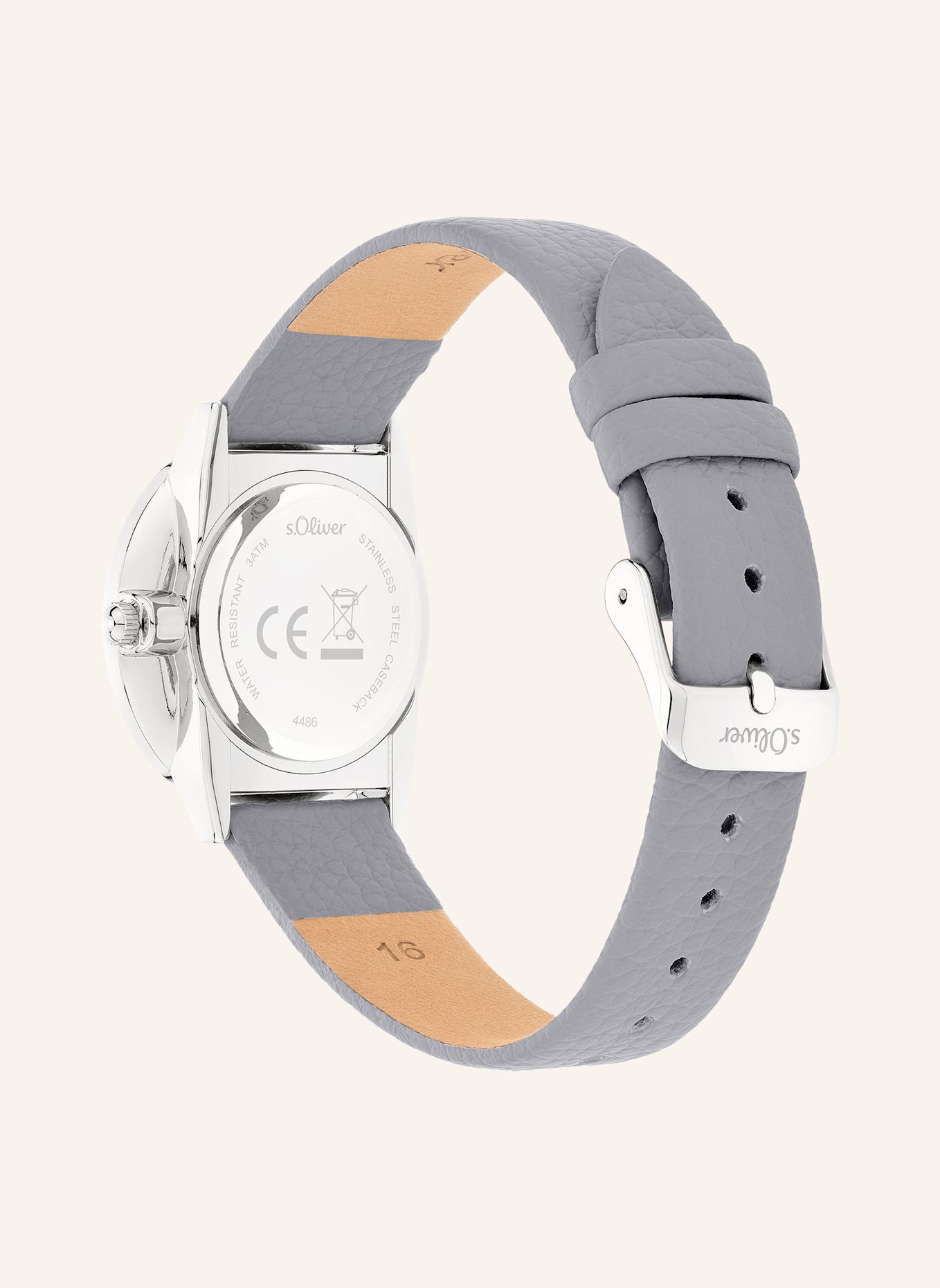 s.Oliver Armbanduhr  aus  Kunstleder: GRAU