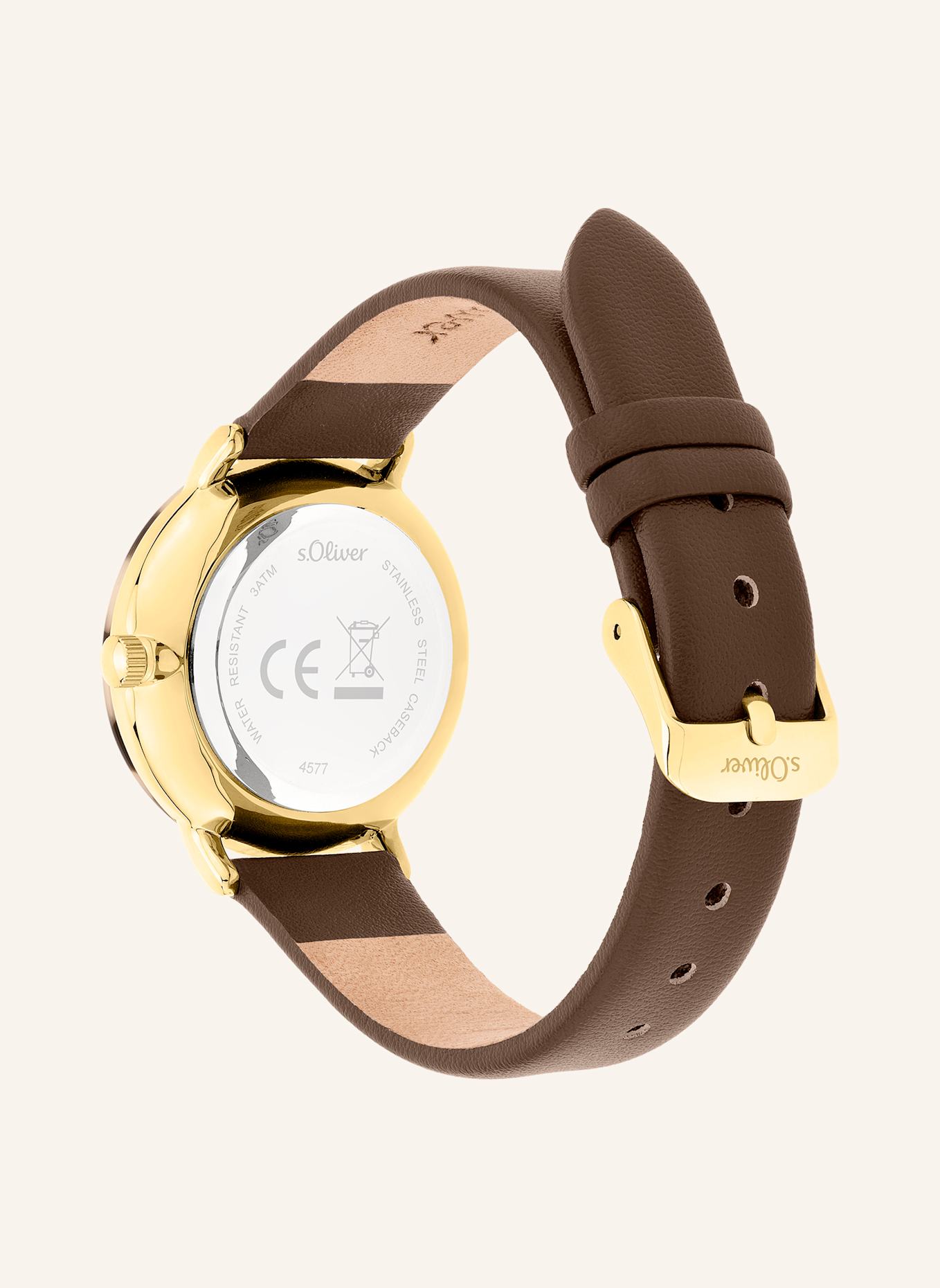 s.Oliver Armbanduhr  aus  Kunstleder: BRAUN