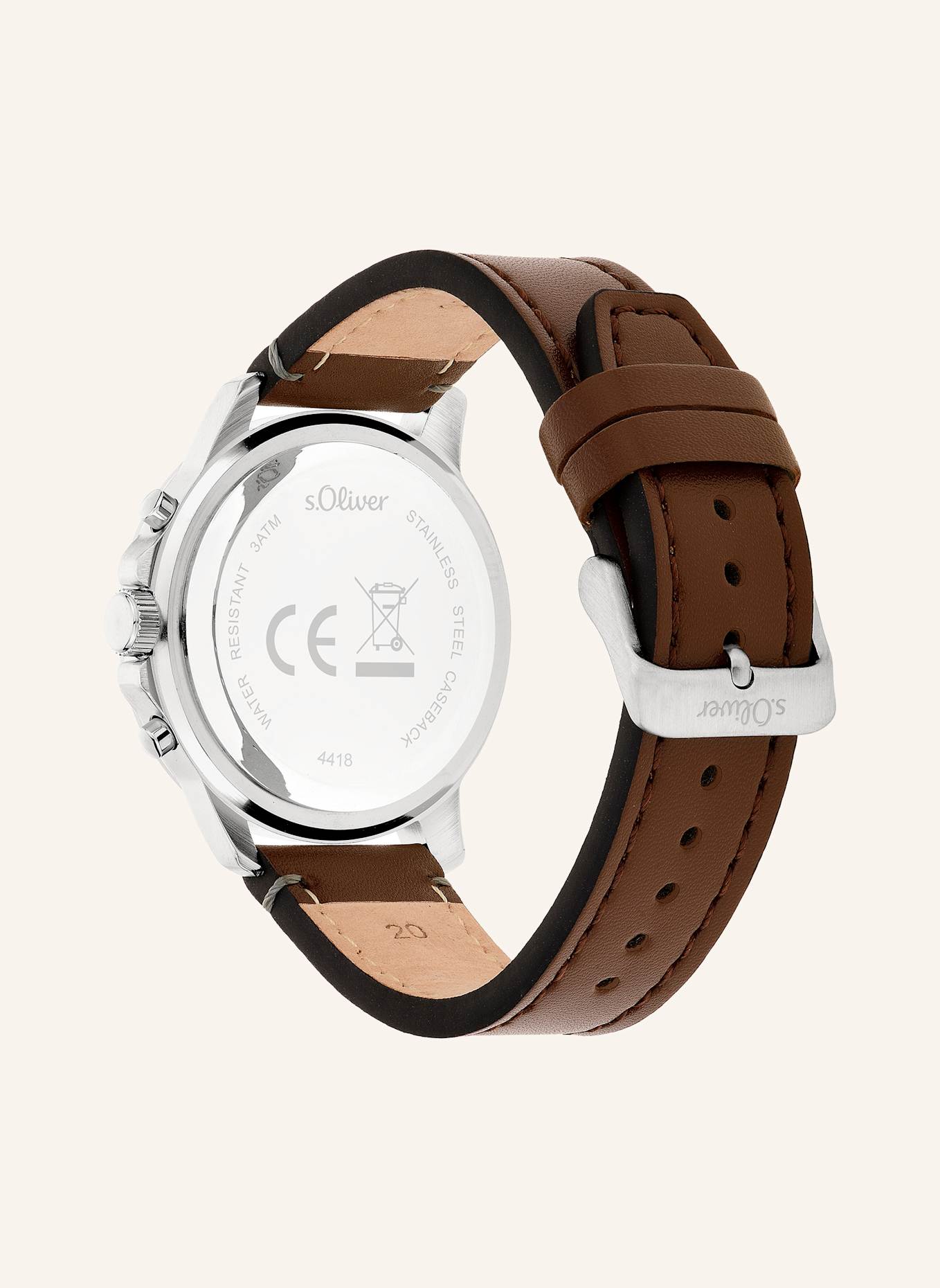 s.Oliver Armbanduhr  aus  Kunstleder: BRAUN