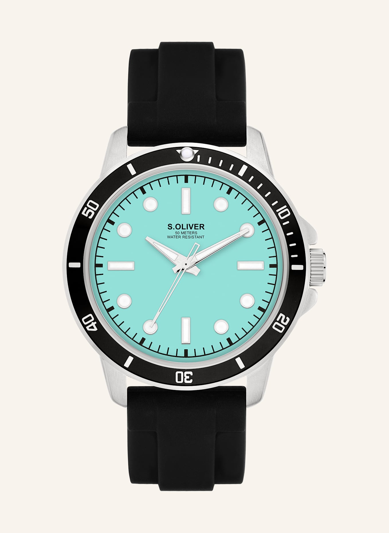 s.Oliver Armbanduhr  aus  Silikon: SCHWARZ
