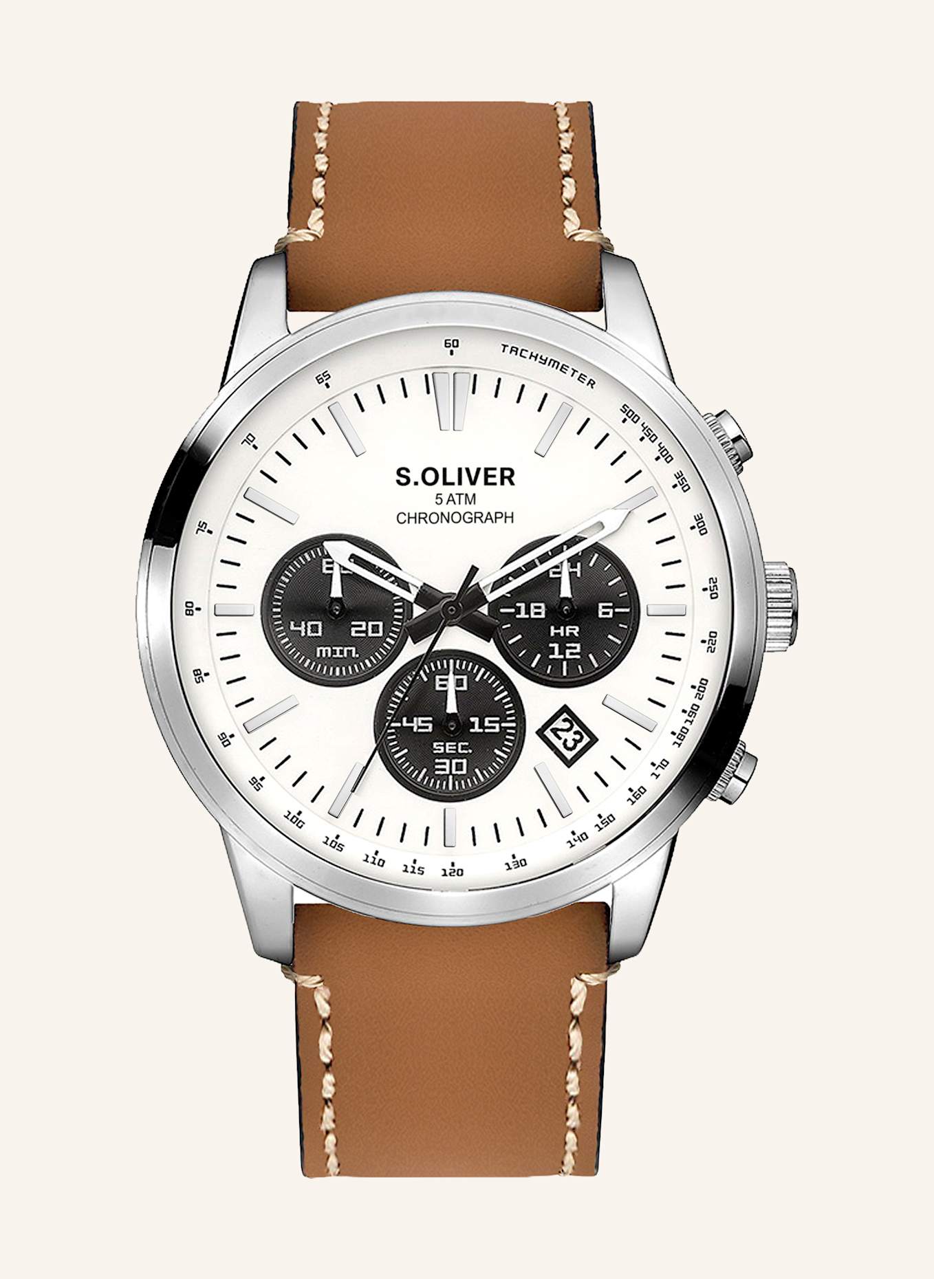 s.Oliver Armbanduhr  aus  Kunstleder: BRAUN