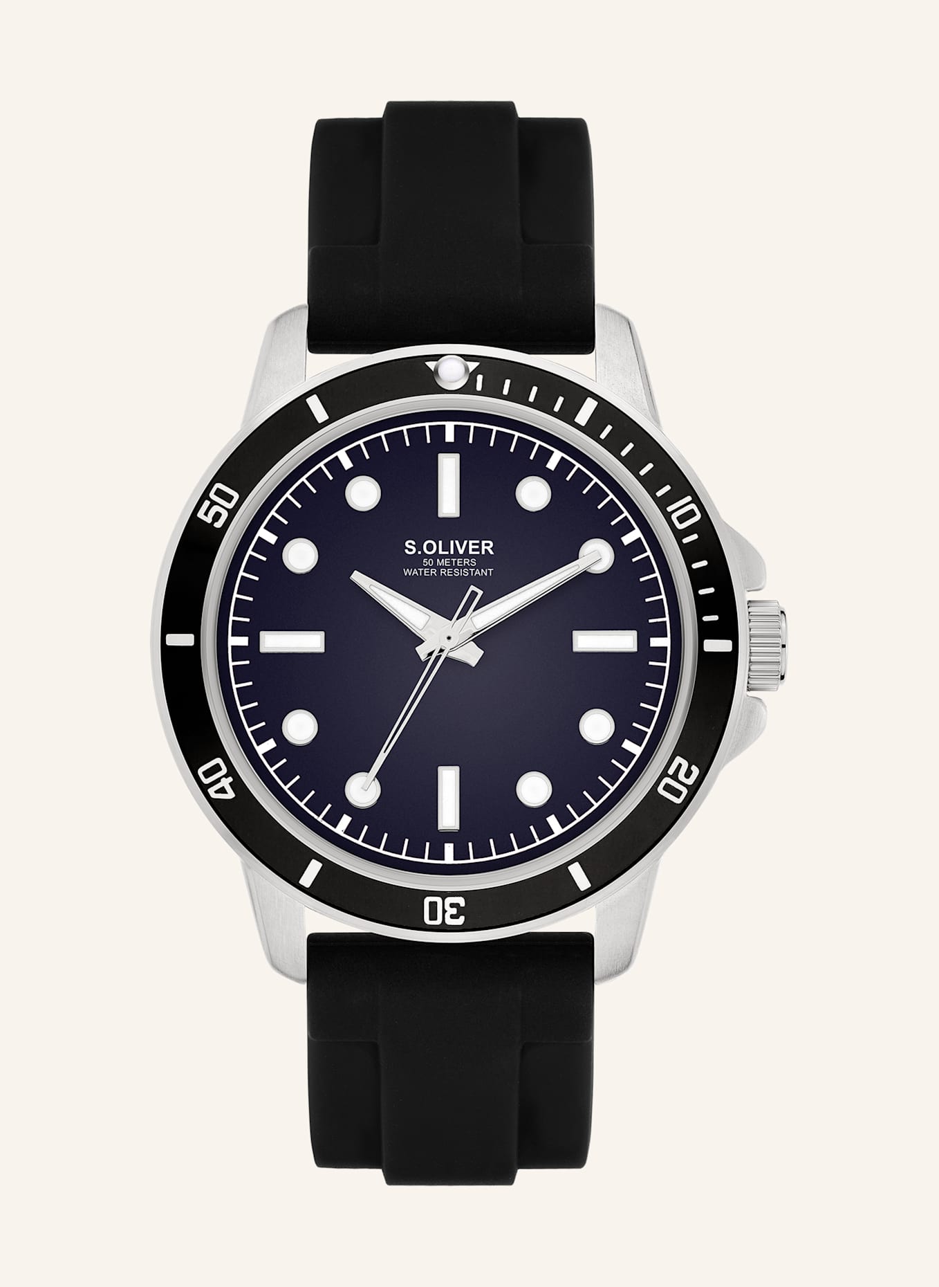 s.Oliver Armbanduhr  aus  Silikon: SCHWARZ