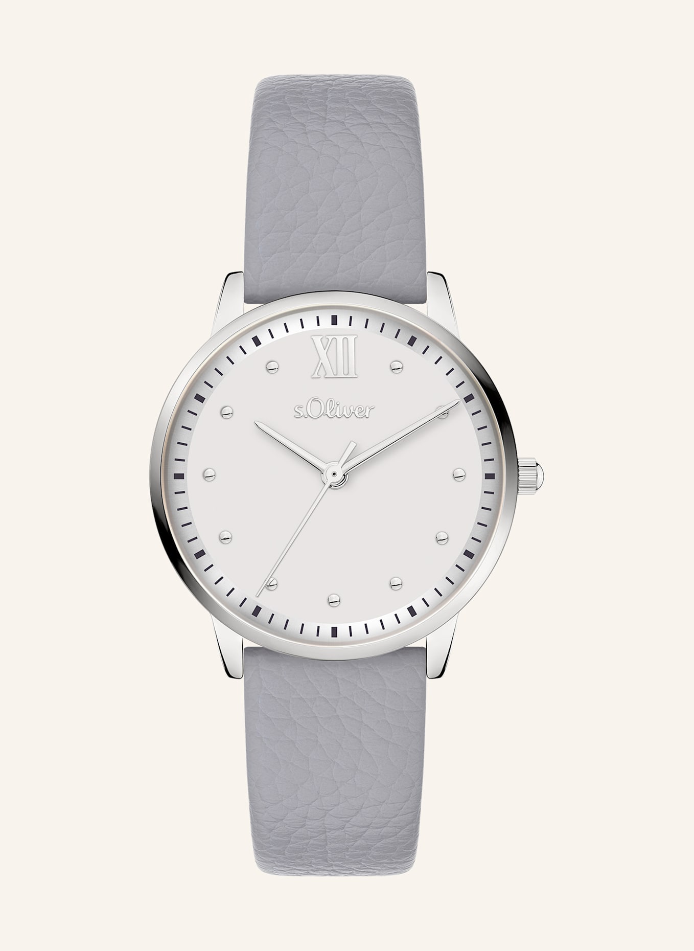 s.Oliver Armbanduhr  aus  Kunstleder: GRAU