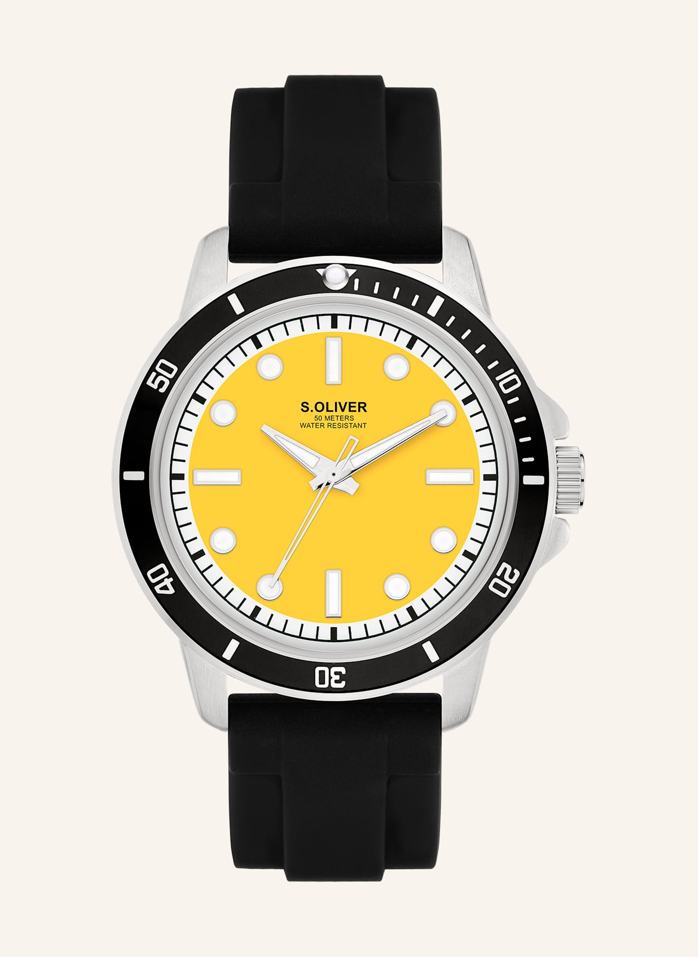 s.Oliver Armbanduhr  aus  Silikon: SCHWARZ