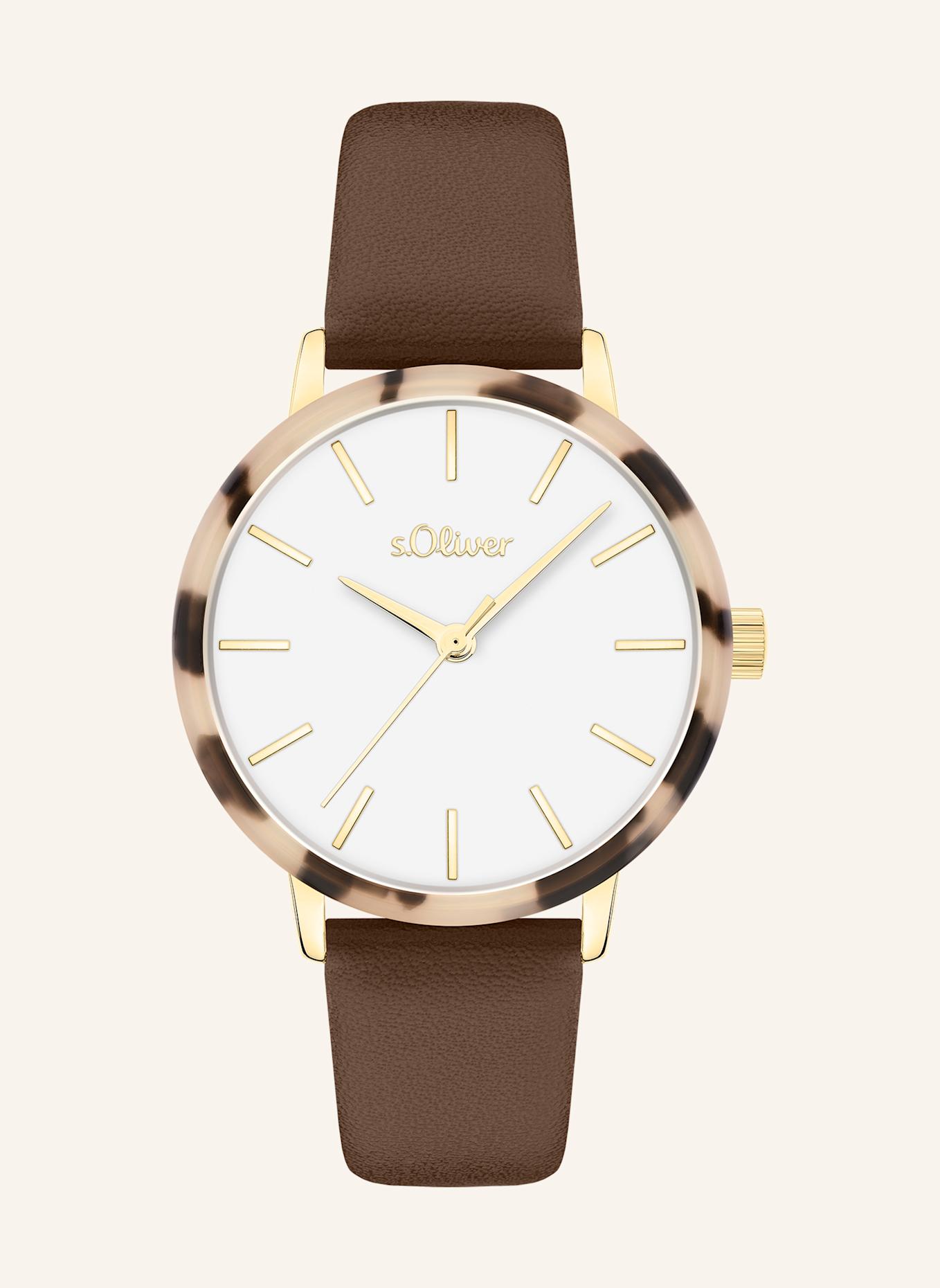 s.Oliver Armbanduhr  aus  Kunstleder: BRAUN