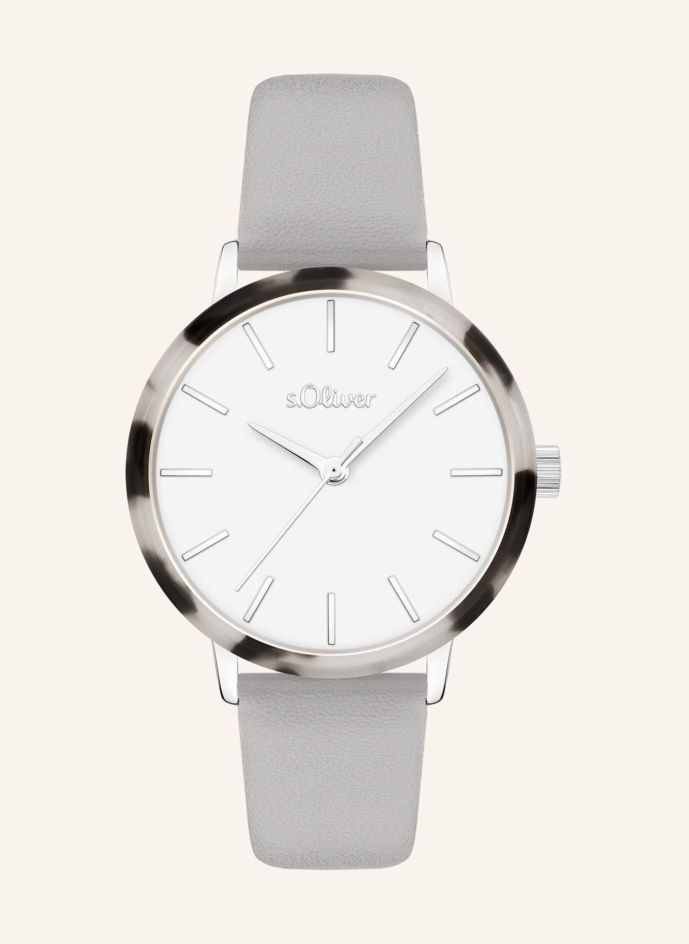 s.Oliver Armbanduhr  aus  Kunstleder: GRAU