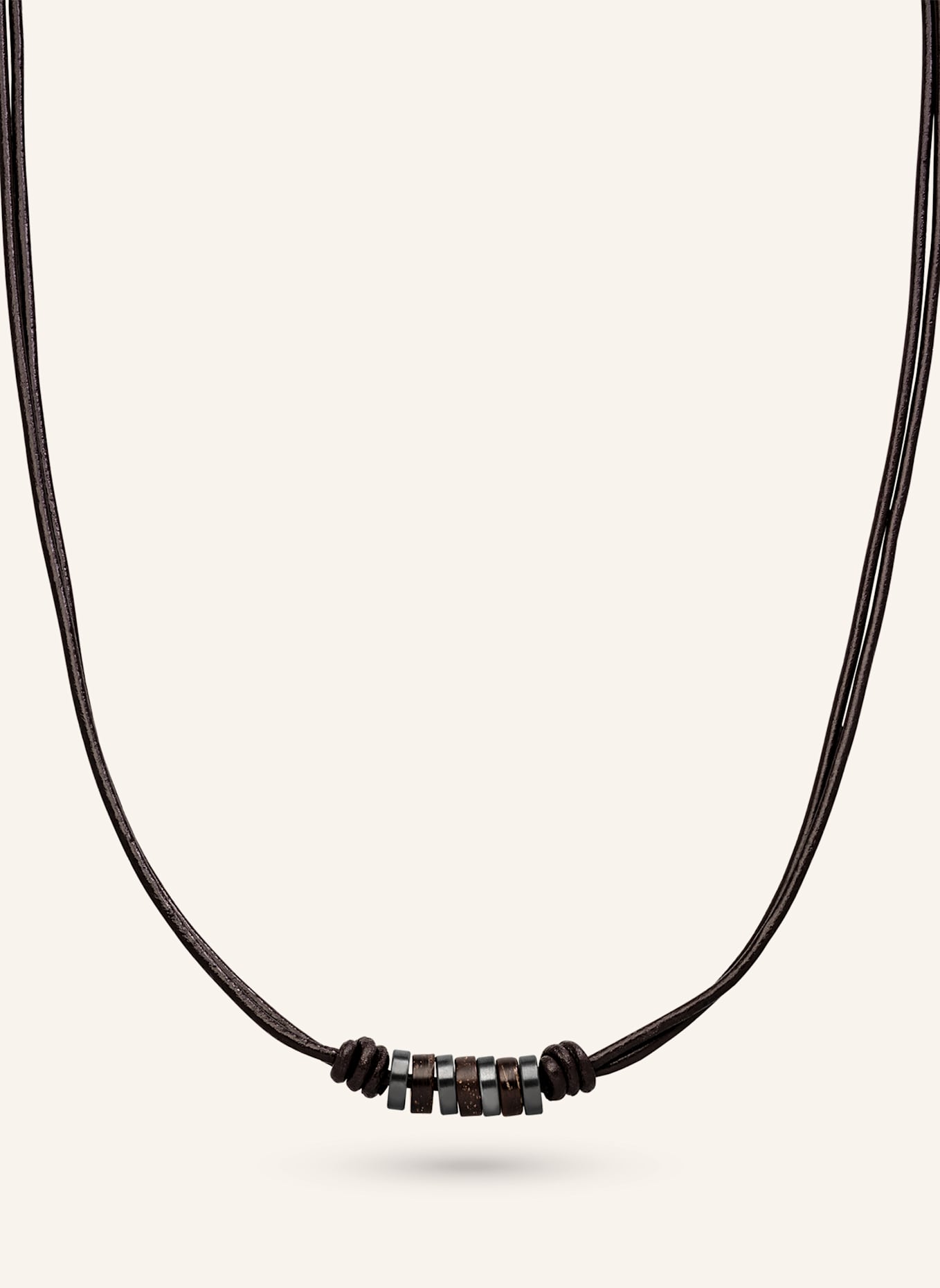 s.Oliver Halskette  aus  Echtleder: BRAUN