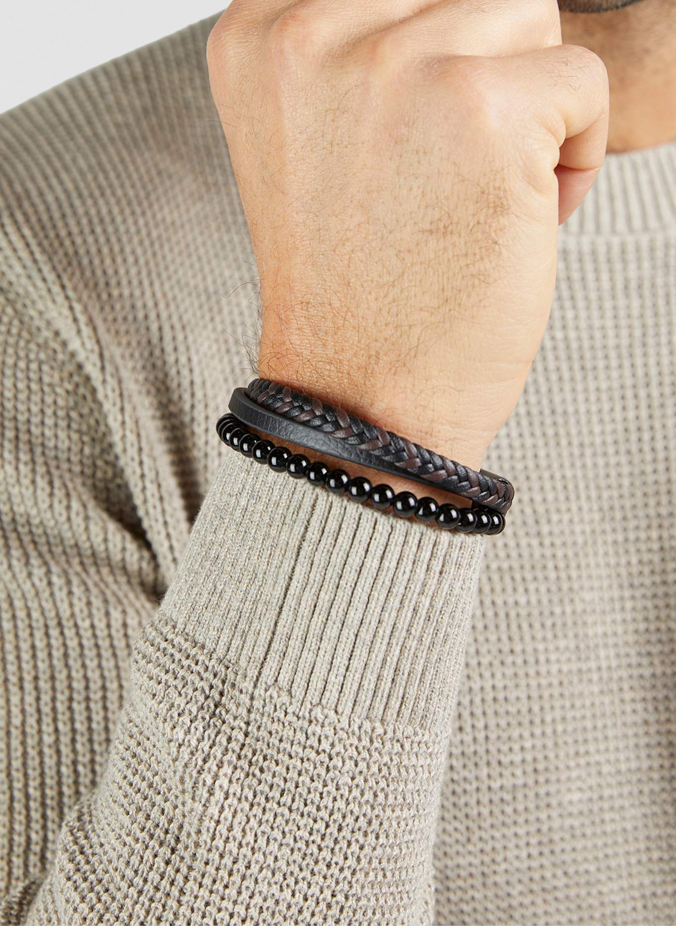 s.Oliver Genuine leather bracelet: BLACK