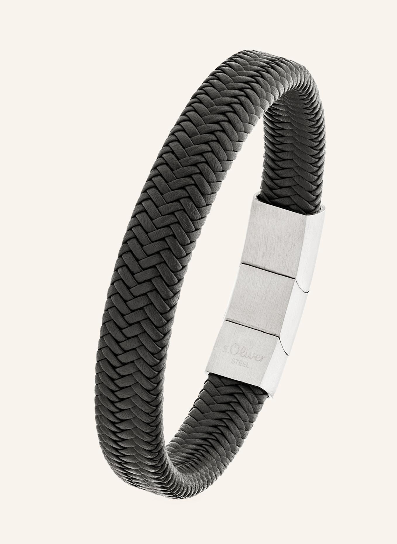 s.Oliver Armband  aus  Echtleder: GRAU