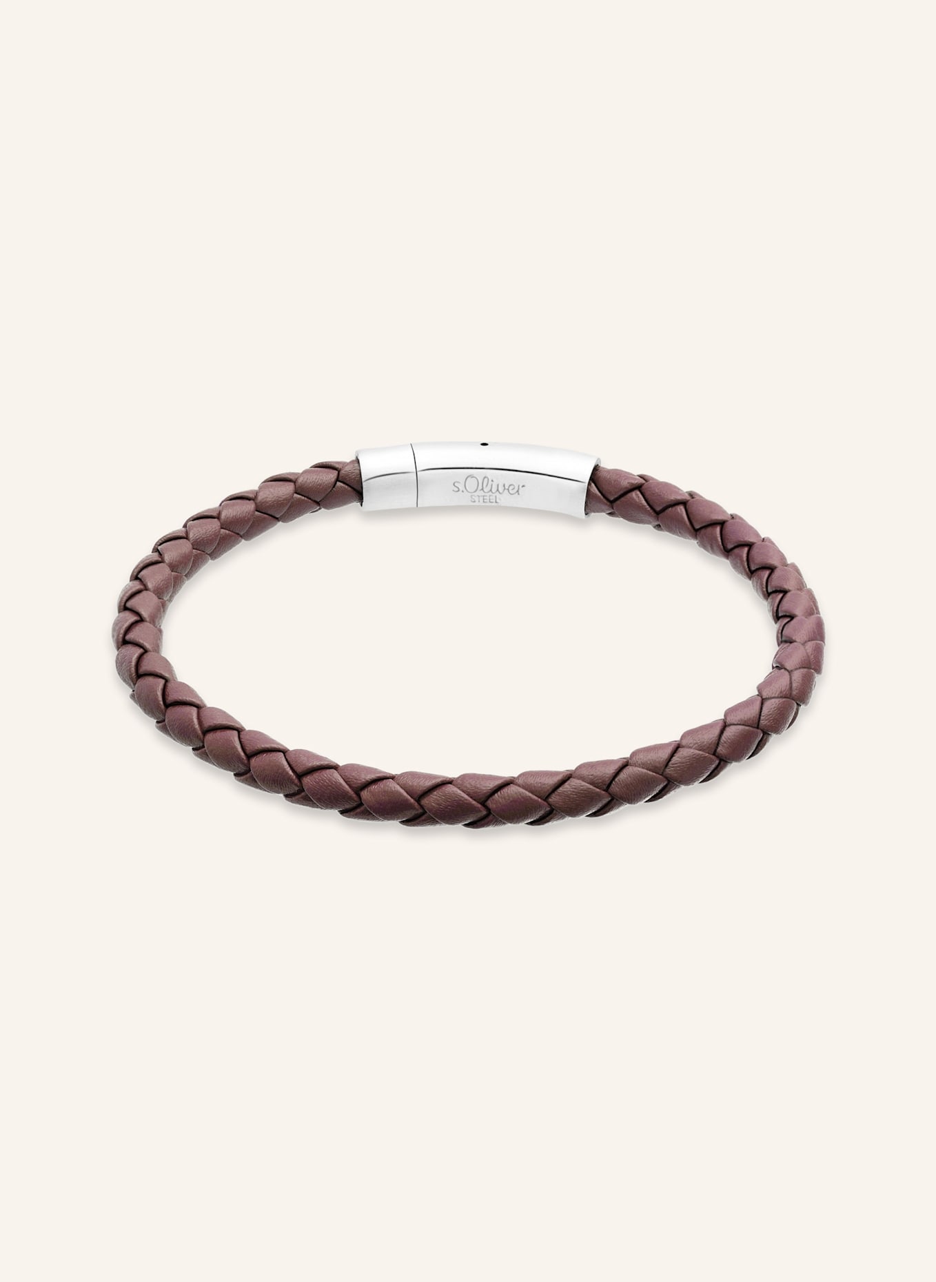 s.Oliver Armband  aus  Echtleder: BRAUN