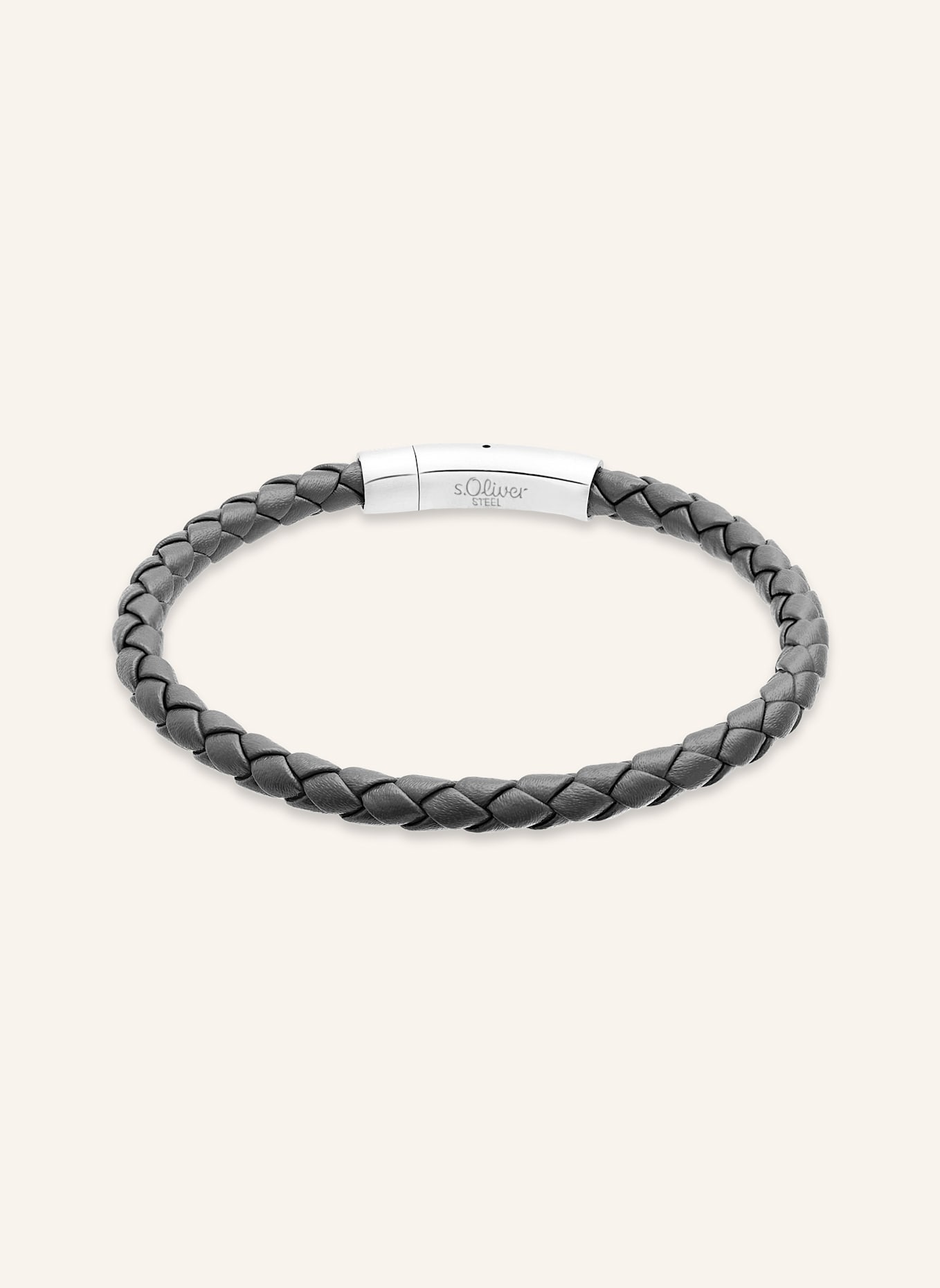 s.Oliver Armband  aus  Echtleder: GRAU