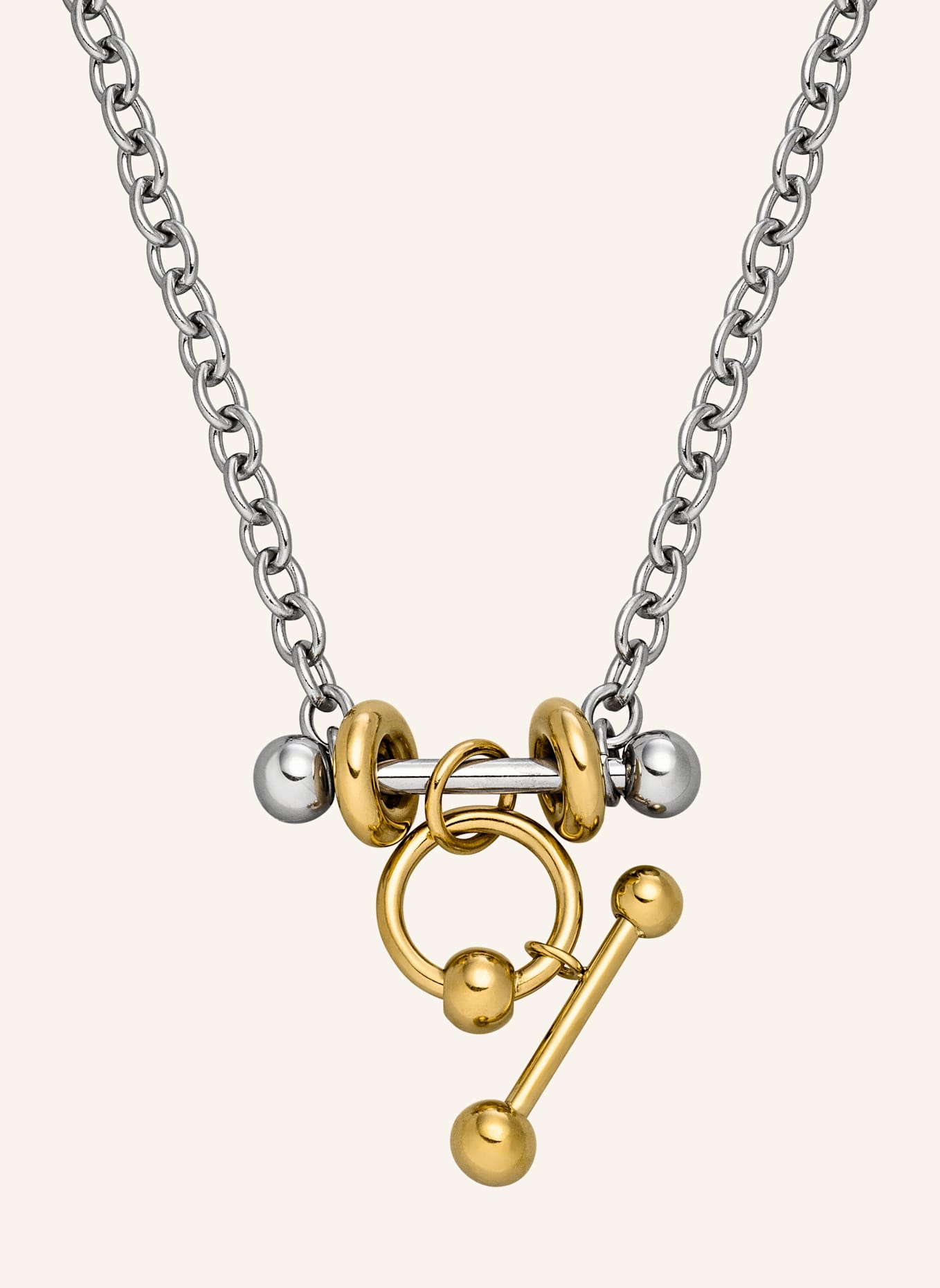 LIEBESKIND Halskette  aus  Edelstahl: SILBER/ GOLD