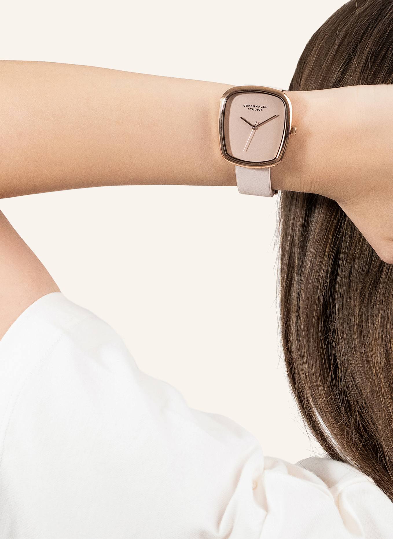 COPENHAGEN STUDIOS Armbanduhr  aus  Echtleder: ROSÉGOLD