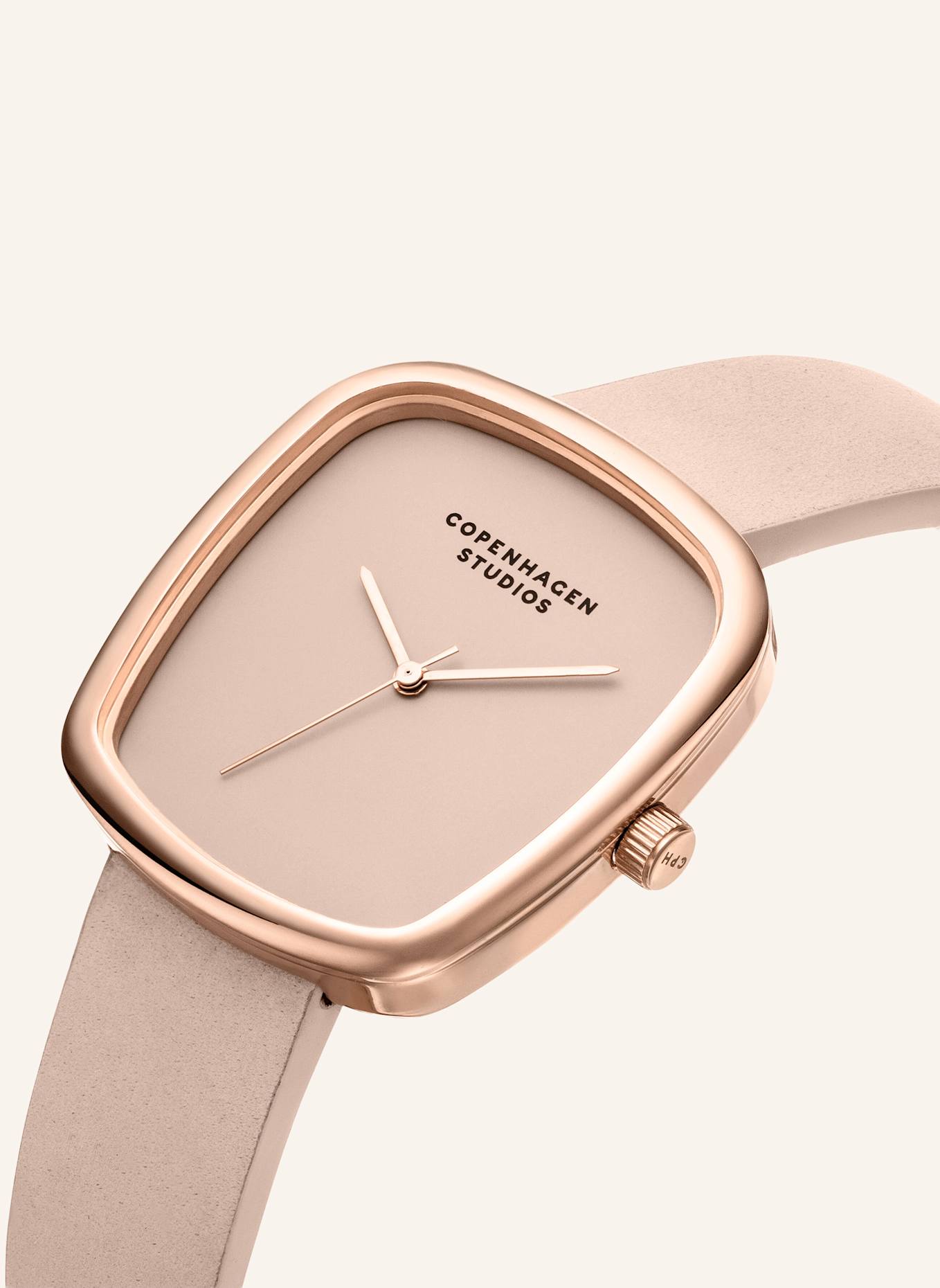 COPENHAGEN STUDIOS Armbanduhr  aus  Echtleder: ROSÉGOLD