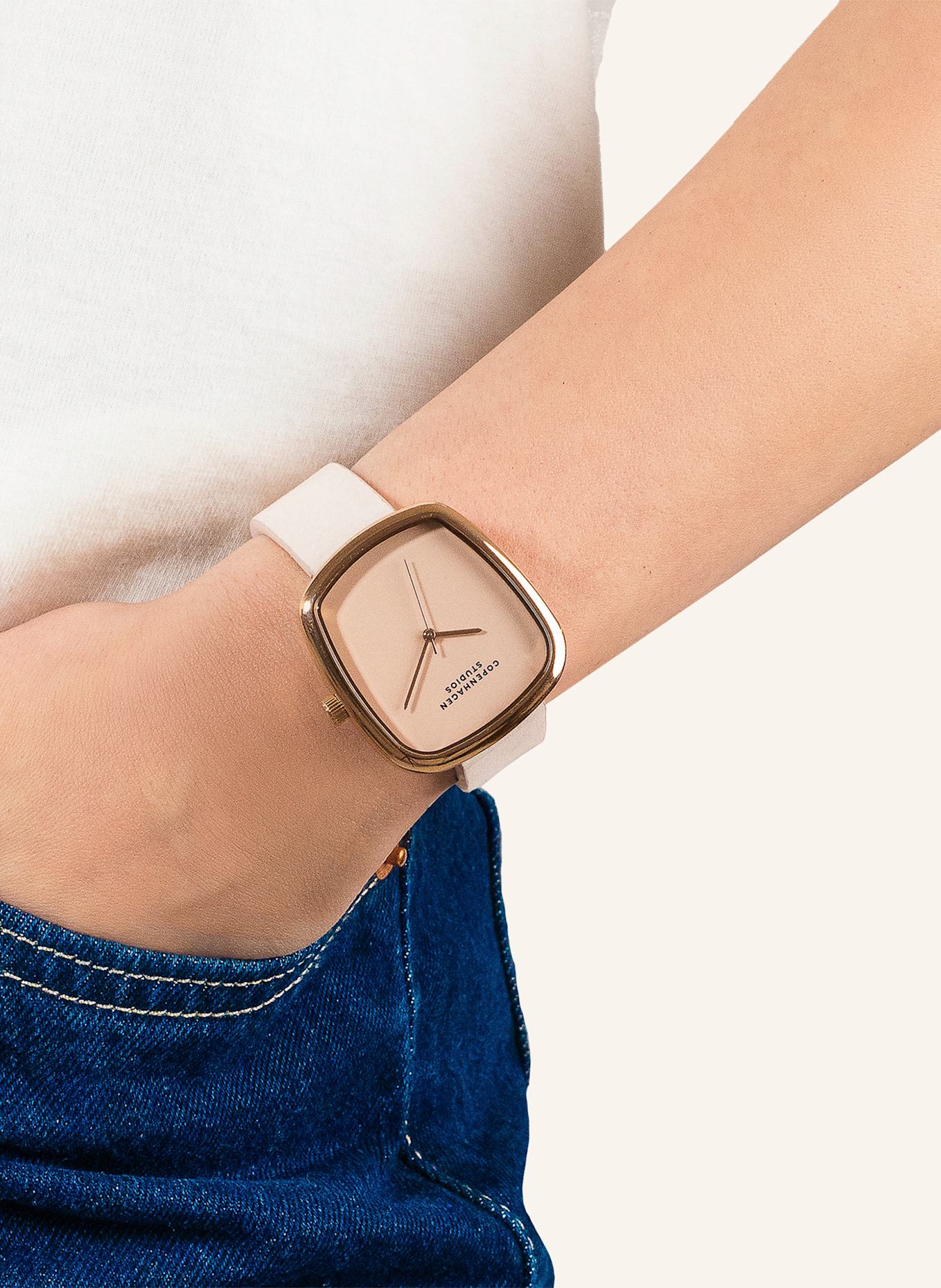 COPENHAGEN STUDIOS Armbanduhr  aus  Echtleder: ROSÉGOLD