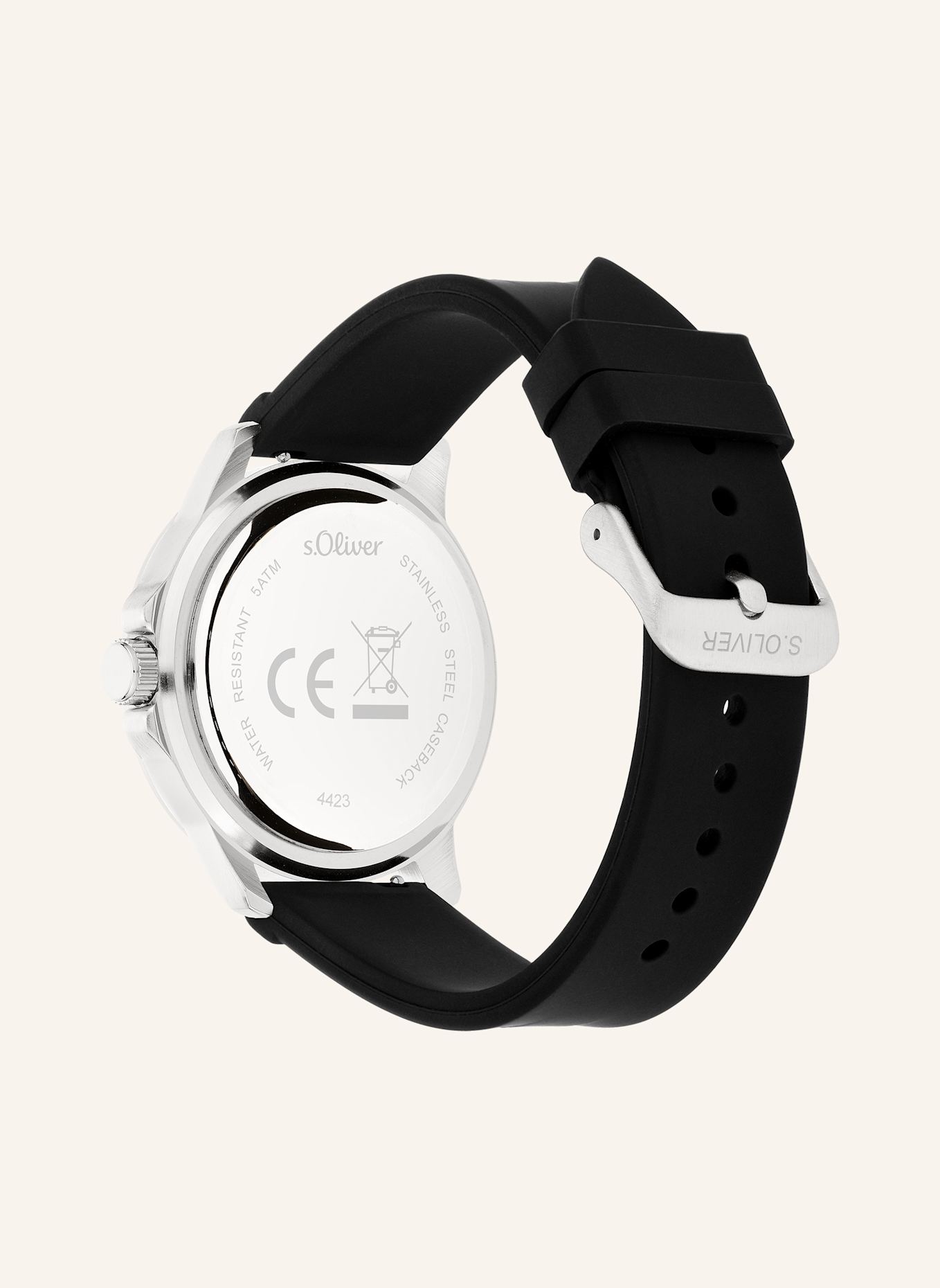 s.Oliver Polshorloge van siliconen: ZWART