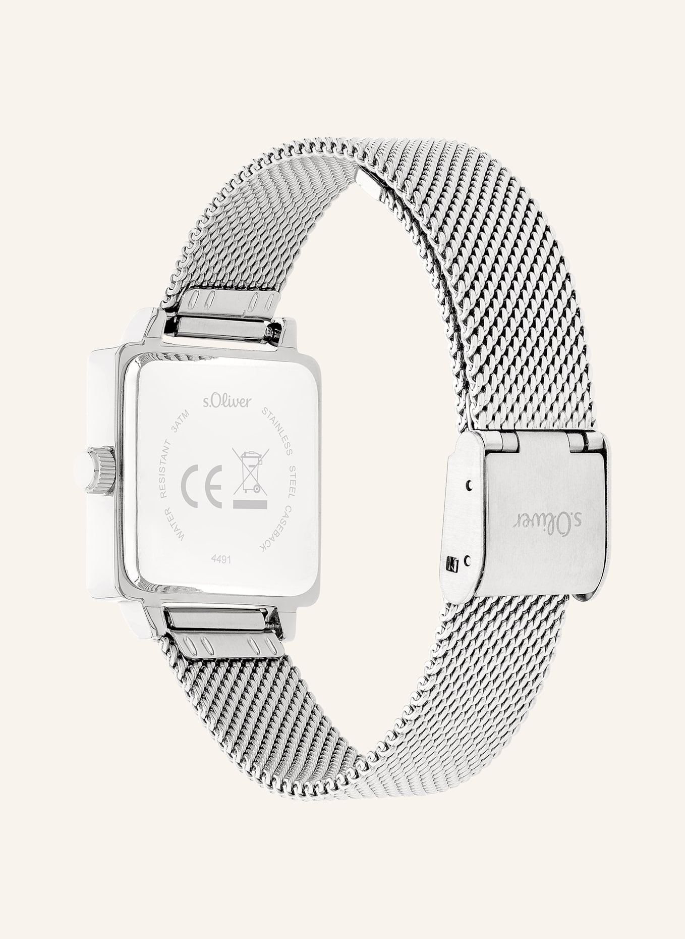 s.Oliver Polshorloge van roestvrij staal: ZILVER