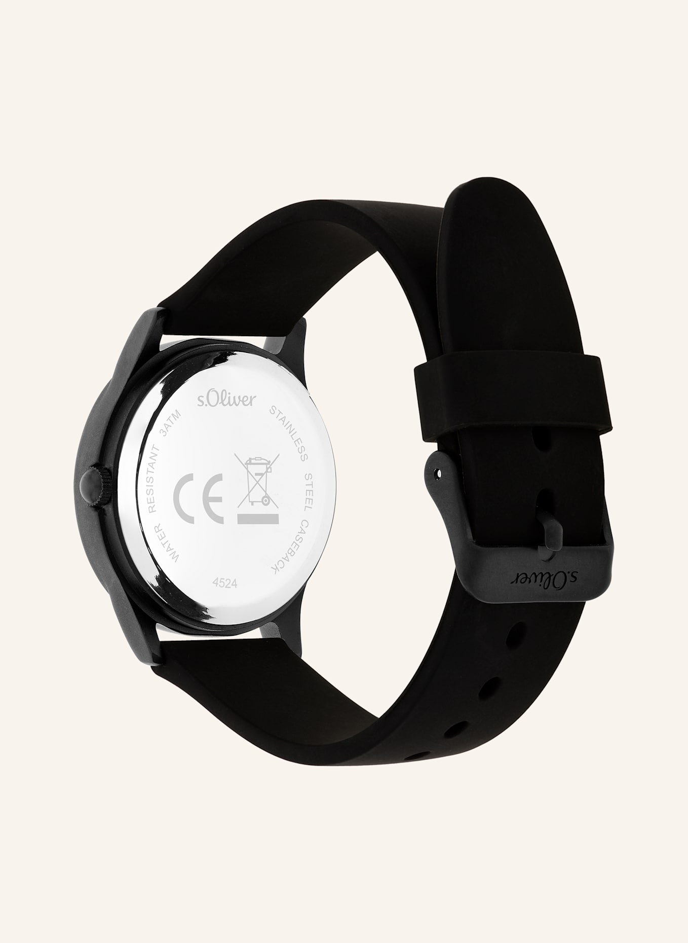 s.Oliver Silicone wristwatch: BLACK