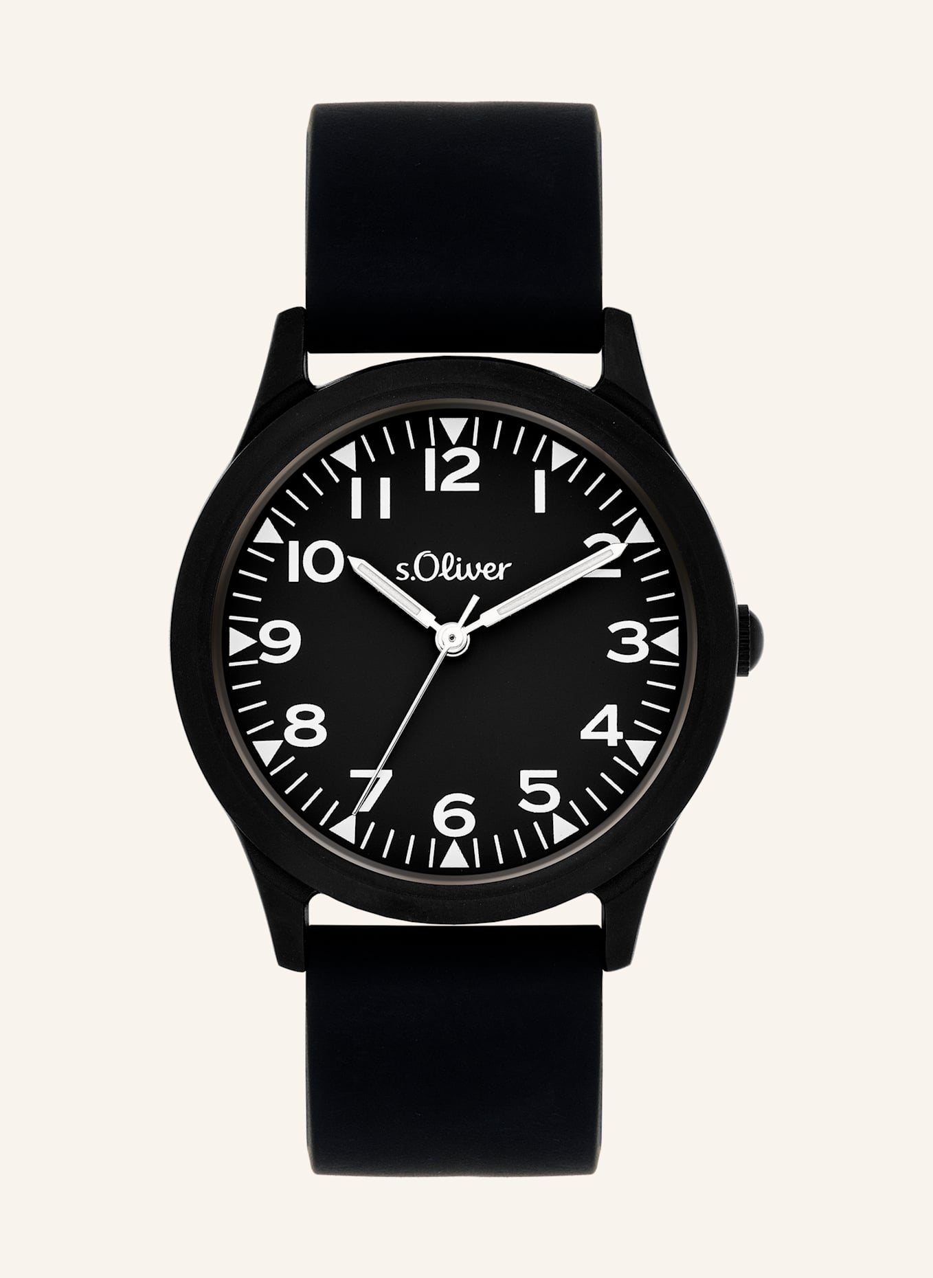s.Oliver Silicone wristwatch: BLACK