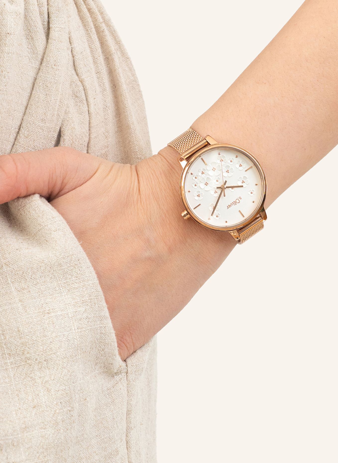 s.Oliver Polshorloge van roestvrij staal: ROSÉGOUD