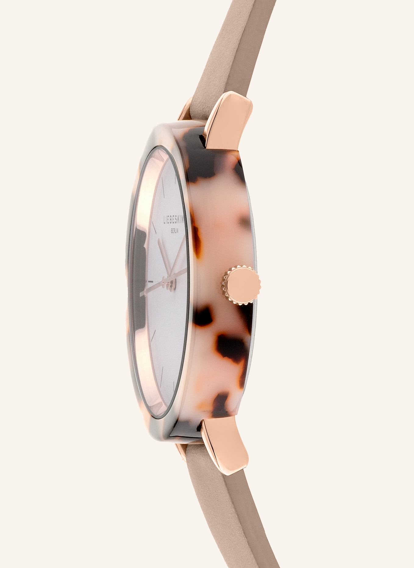 LIEBESKIND Polshorloge van echt leer: NUDE