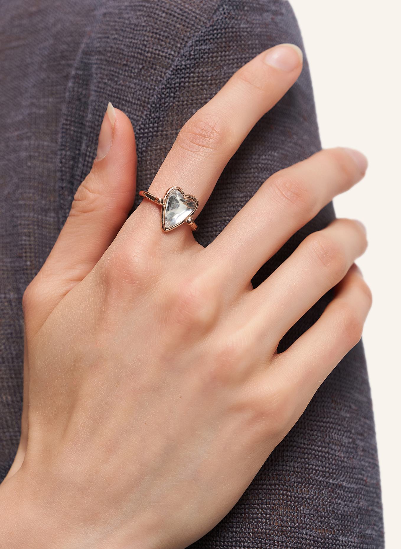 LIEBESKIND Ring van roestvrij staal: ROSÉGOUD