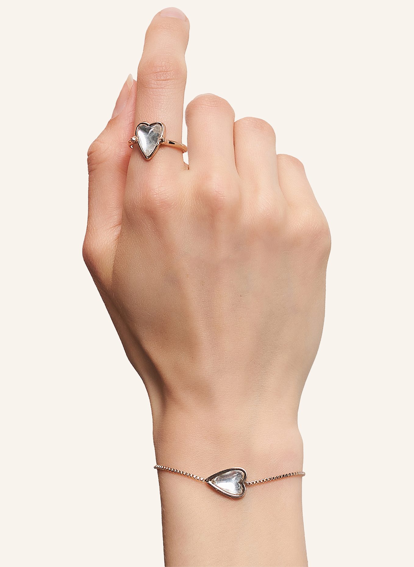 LIEBESKIND Ring van roestvrij staal: ROSÉGOUD