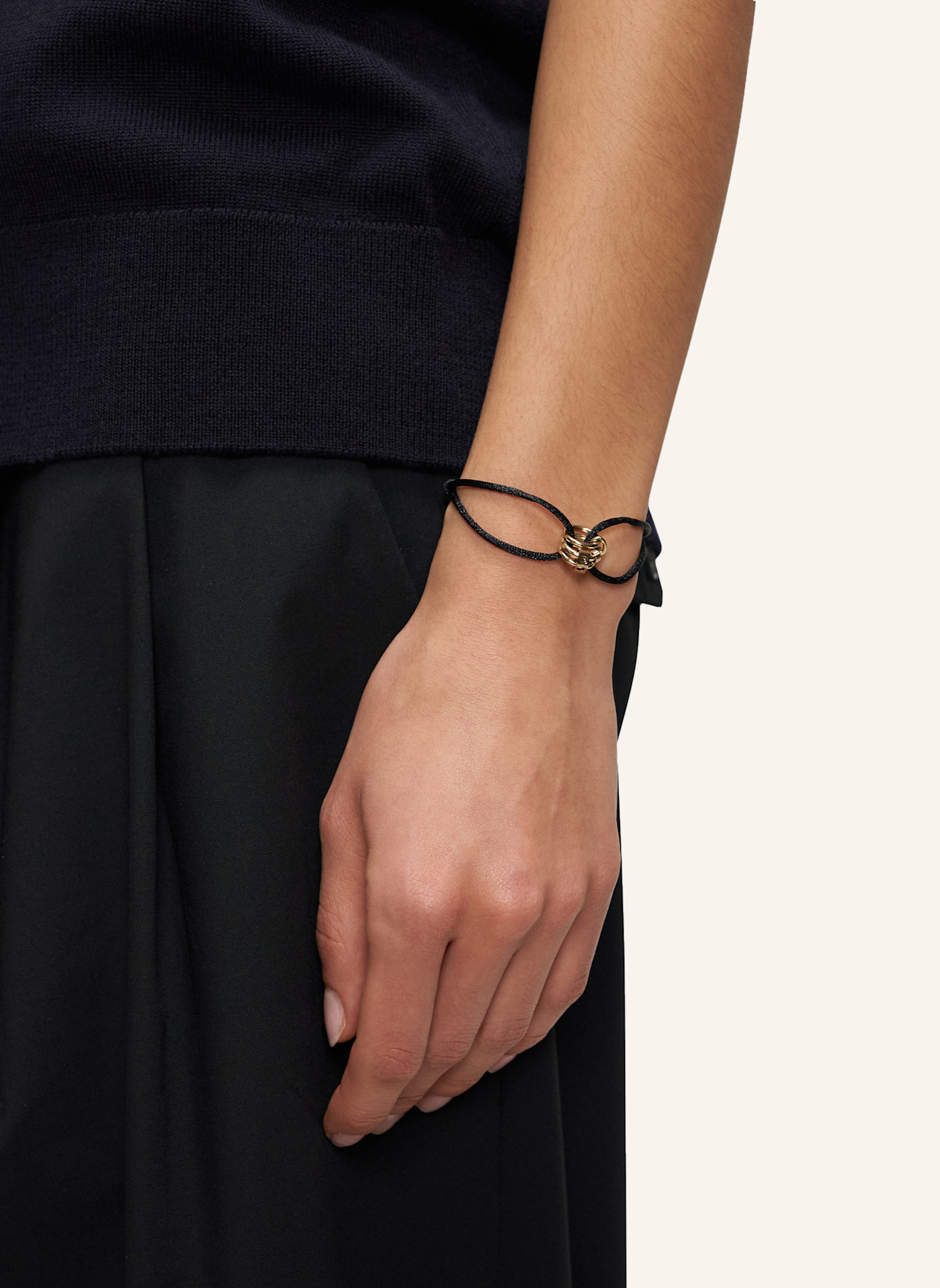 LIEBESKIND Armband aus Nylon: SCHWARZ