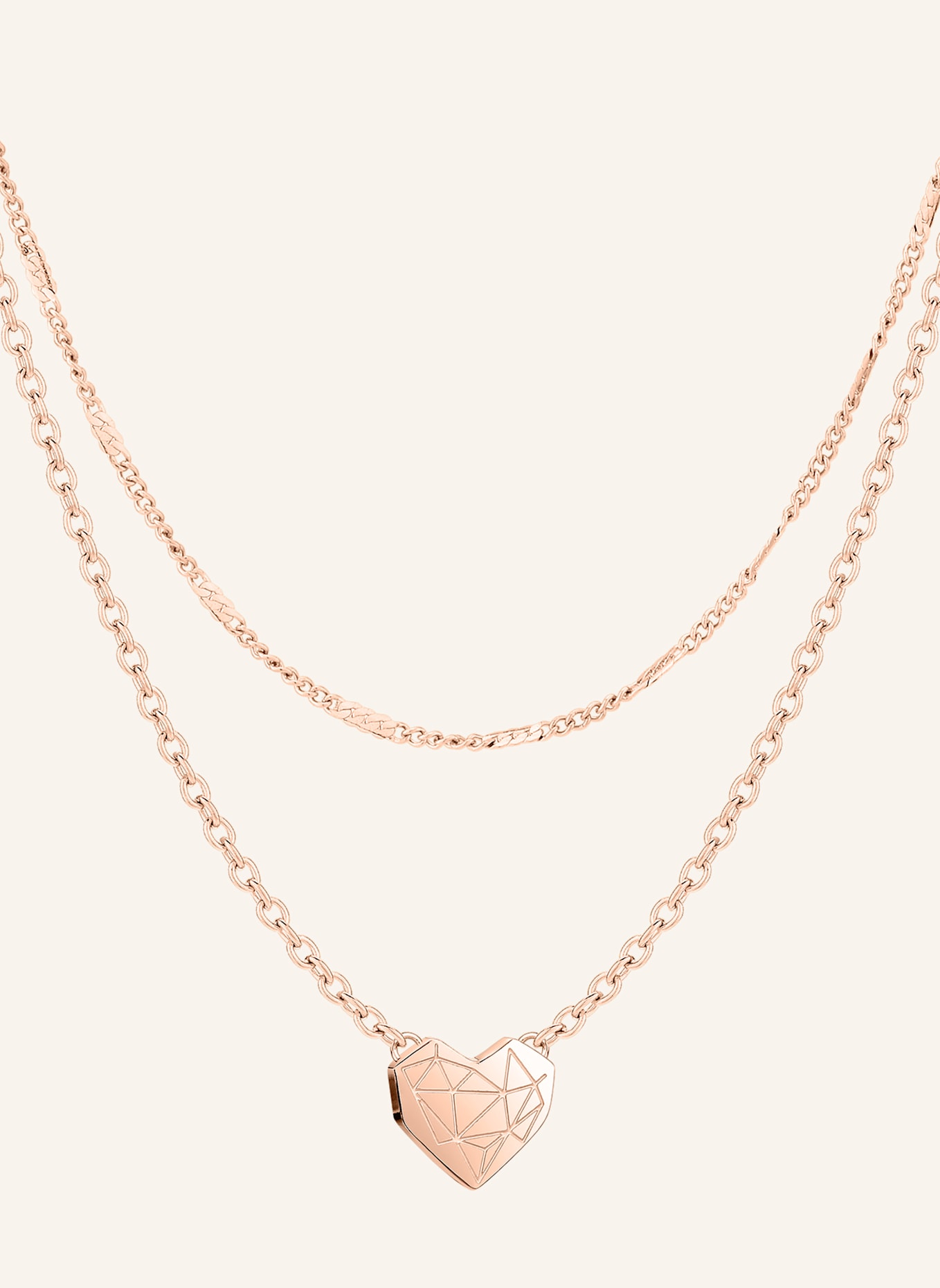 LIEBESKIND Ketting van roestvrij staal: ROSÉGOUD