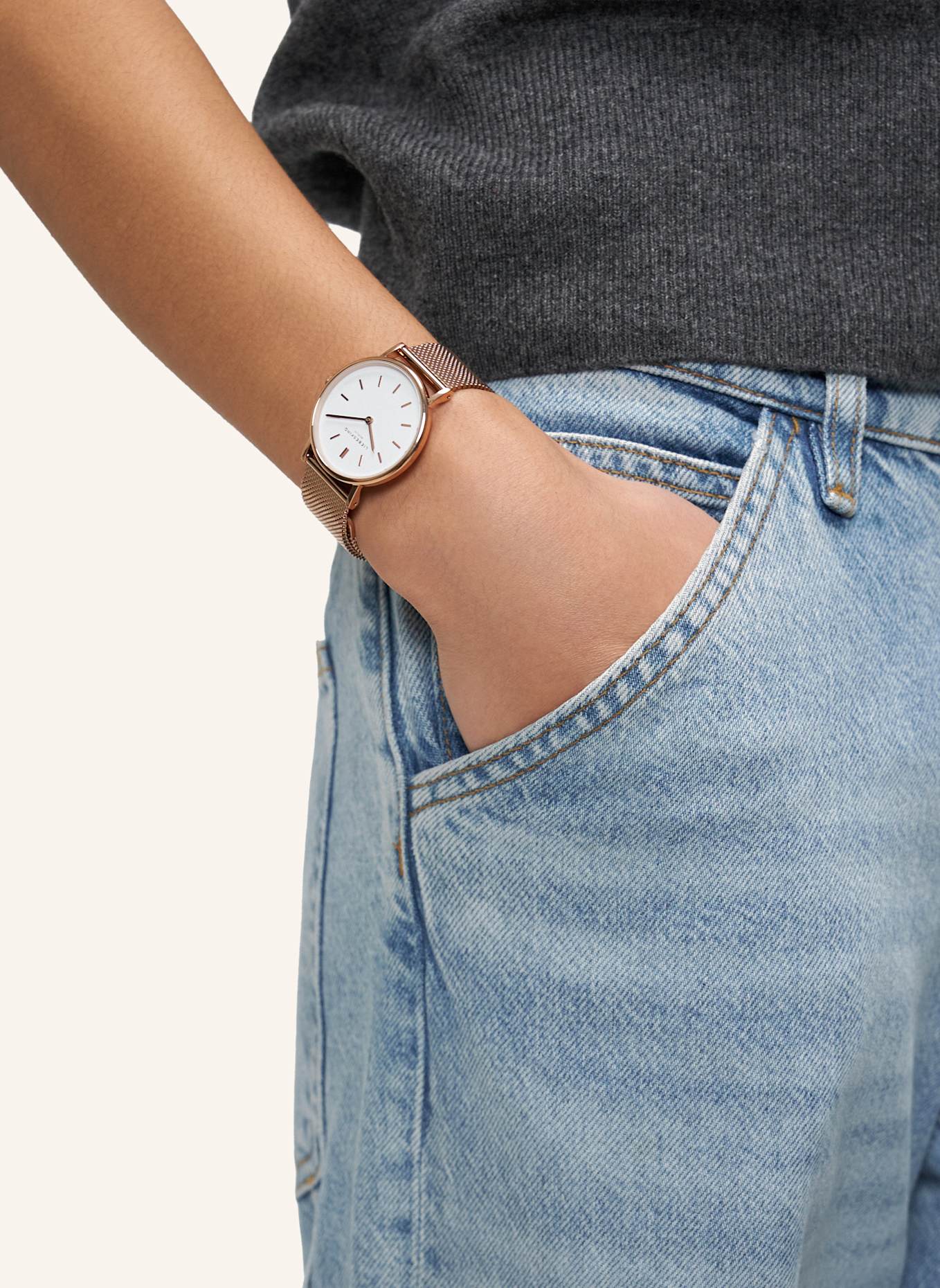 LIEBESKIND Armbanduhr  aus  Edelstahl: ROSÉGOLD