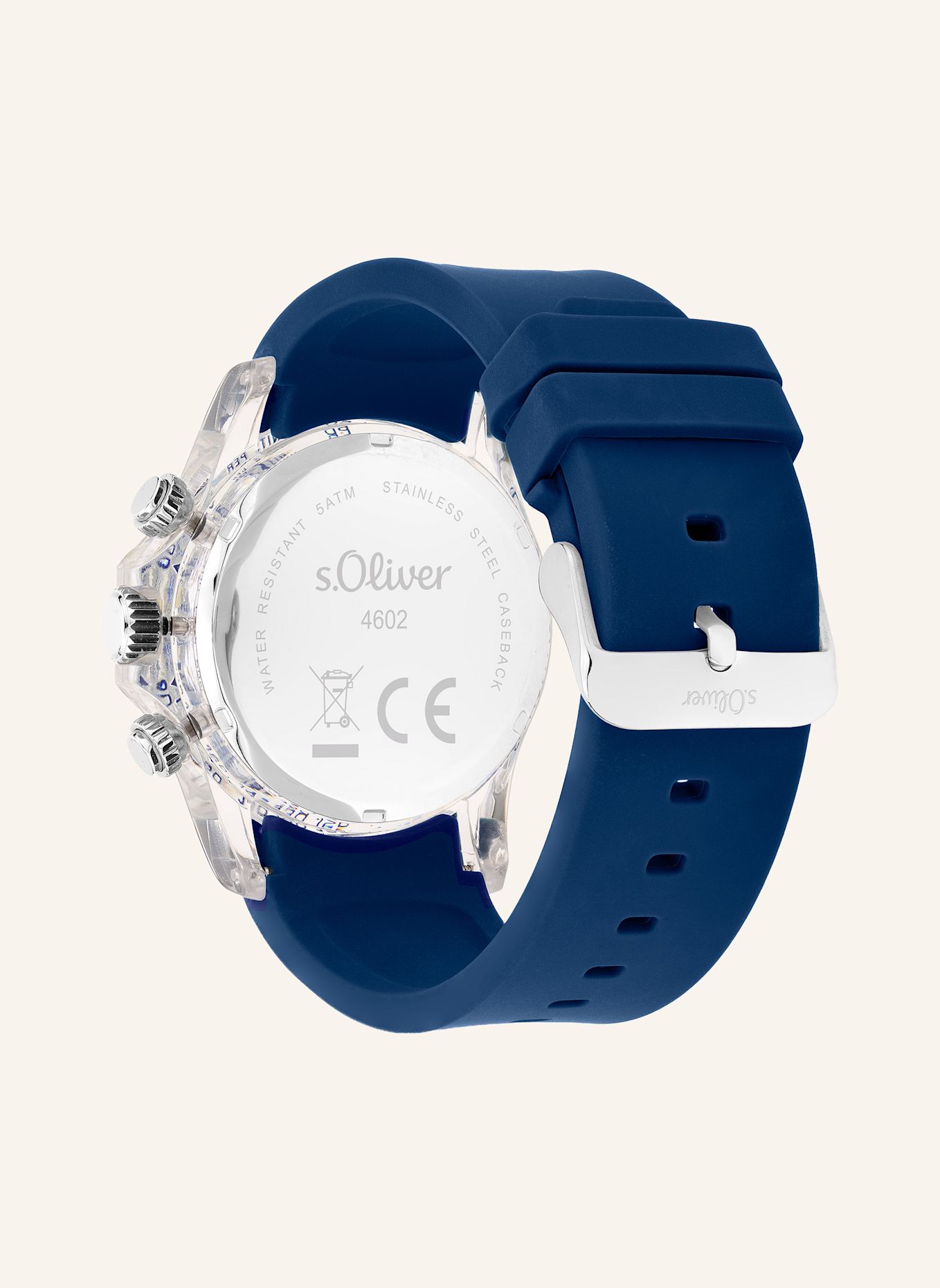 s.Oliver Polshorloge van siliconen: BLAUW